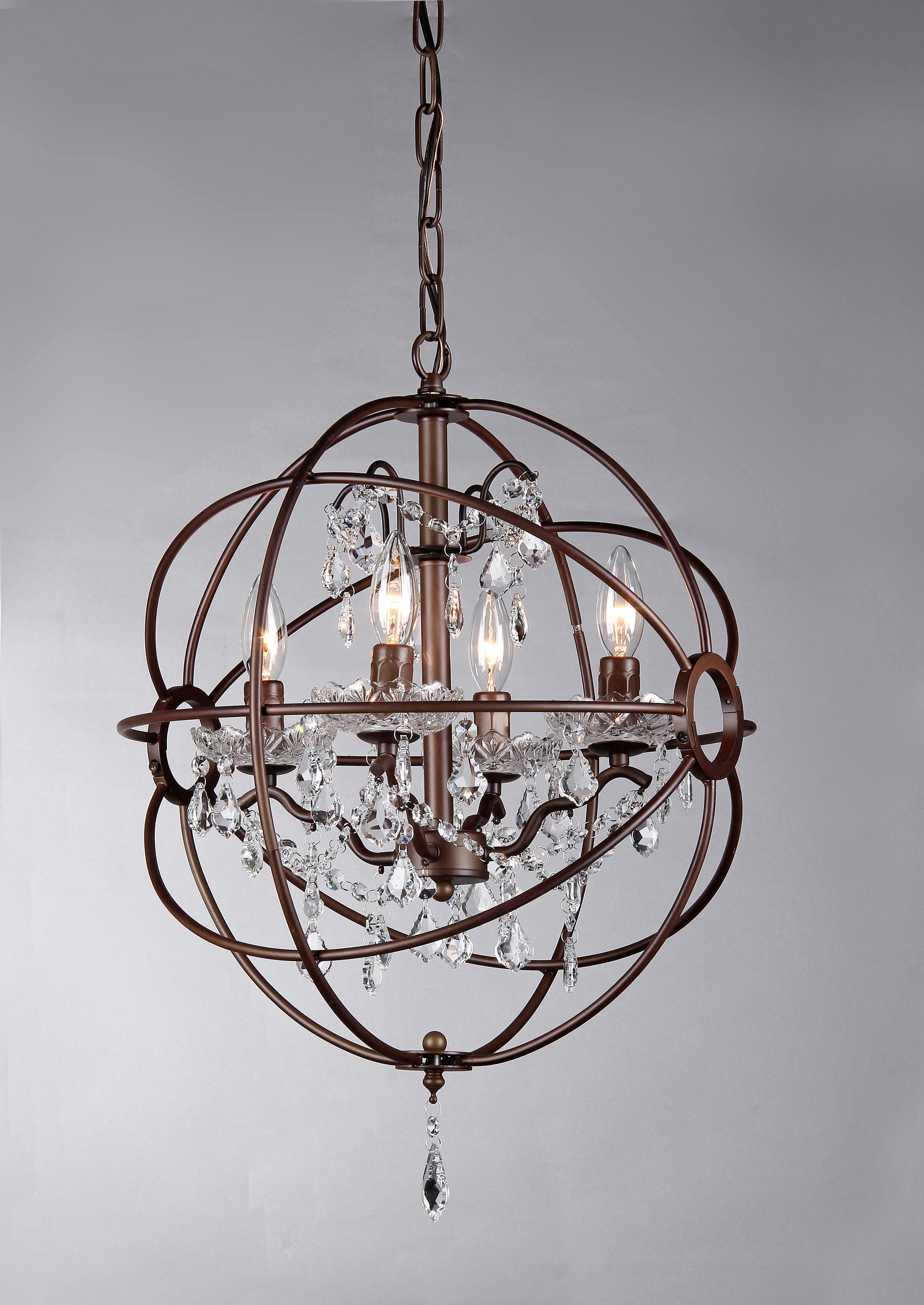 Warehouse of Tiffany Edwards Antique Bronze 16-inch 4-light Crystal Chandelier