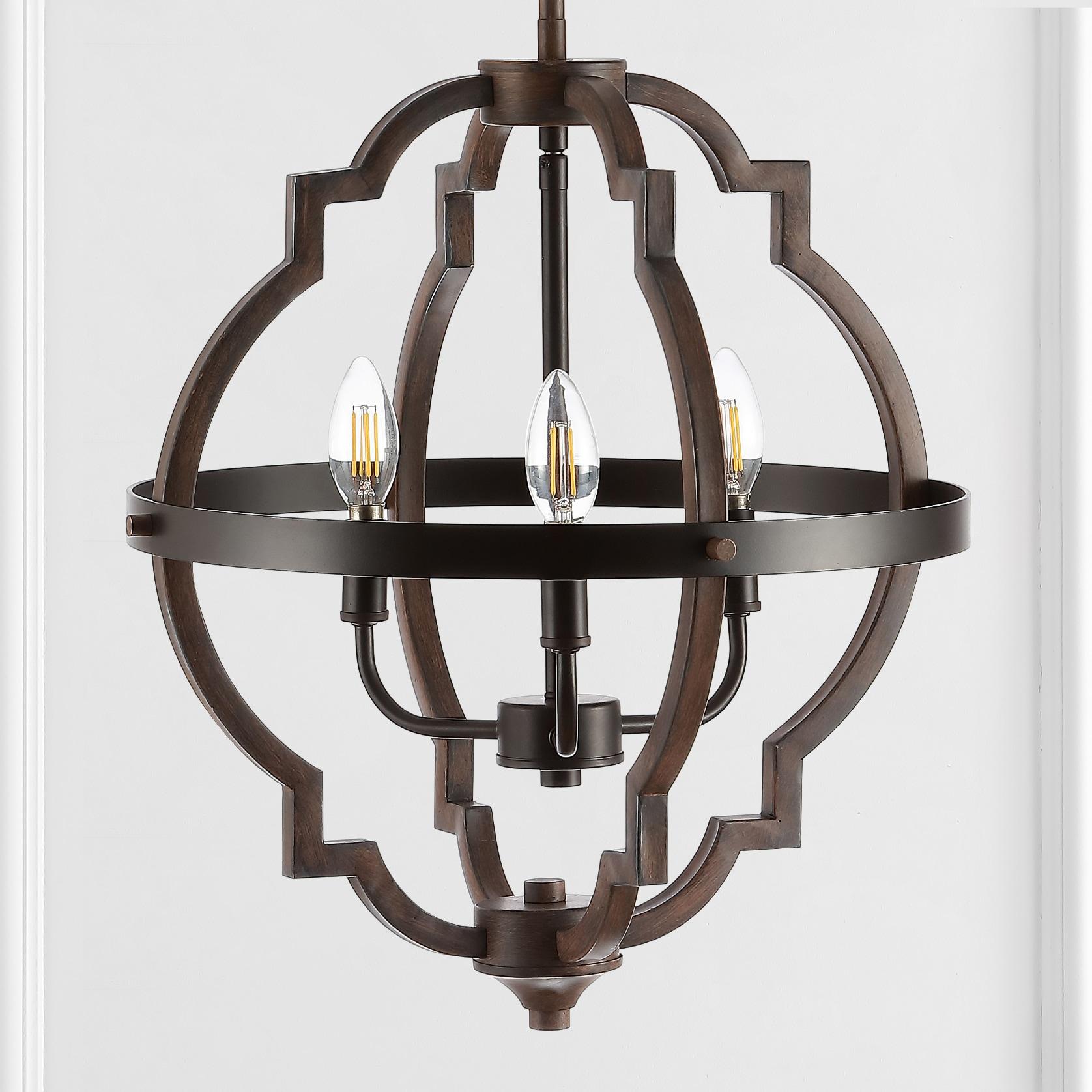 Ogee 16.75" 3-Light Adjustable Iron Rustic Industrial LED Pendant, Oil Rubbed Bronze