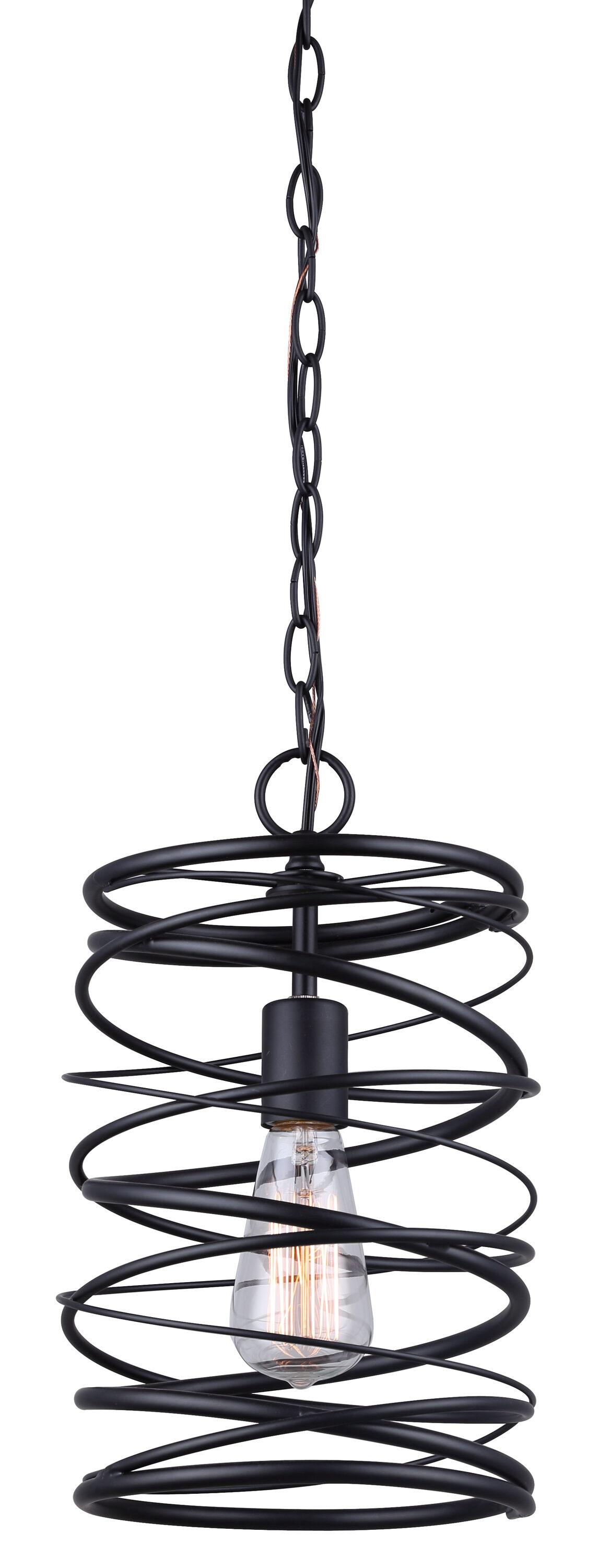 Ryland 14" Matte Black Incandescent Mini Pendant Light