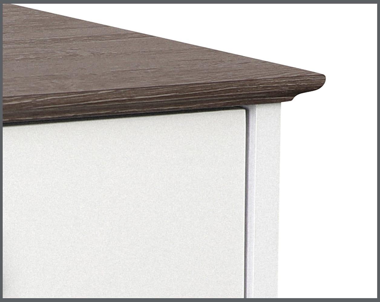Saint Birch Finley 3-Drawer Cabinet, Gray Oak, White