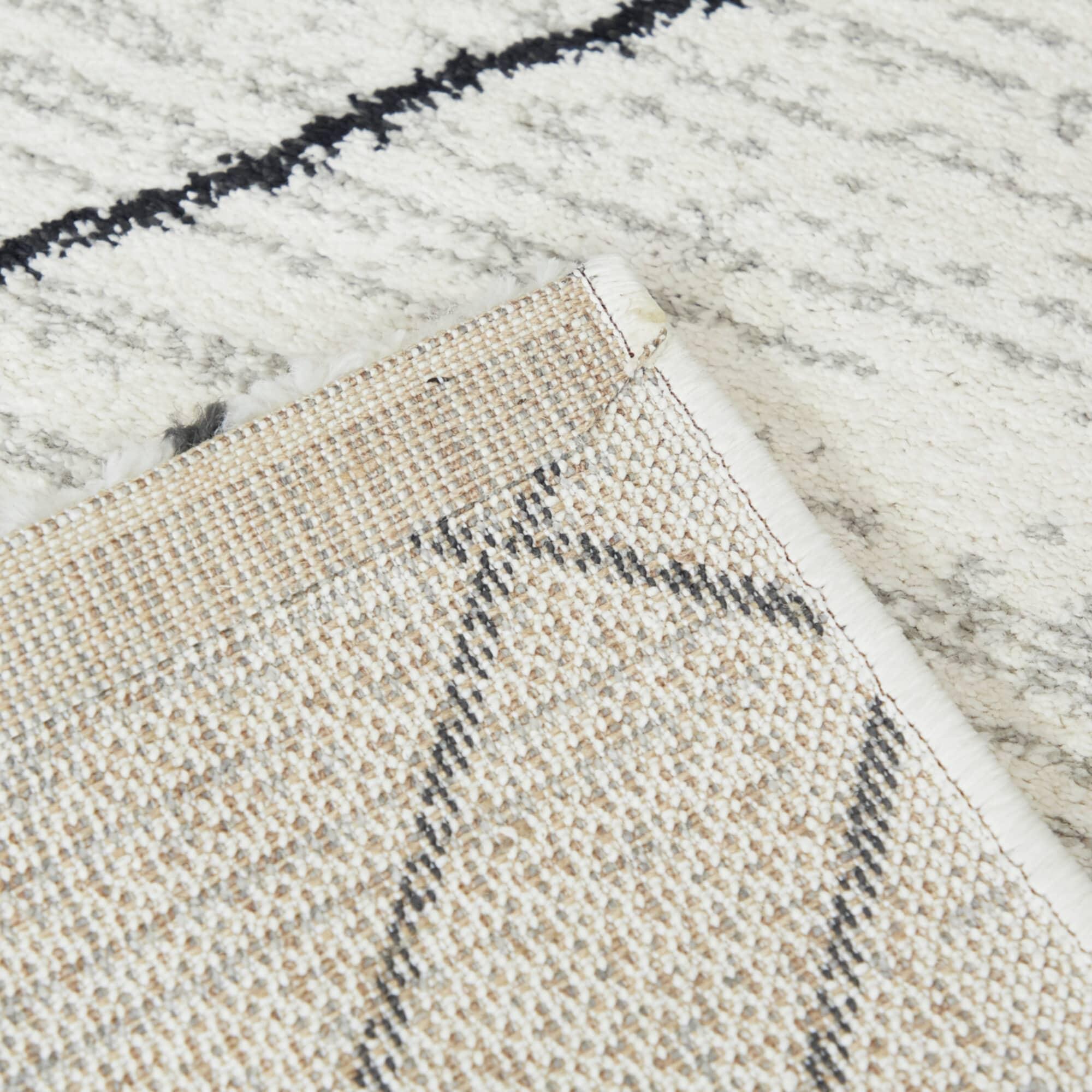 5'3"x7' Alberto Transitional Geometric Rug White: Fade & Stain-Resistant, Low Pile, Indoor - Balta Rugs