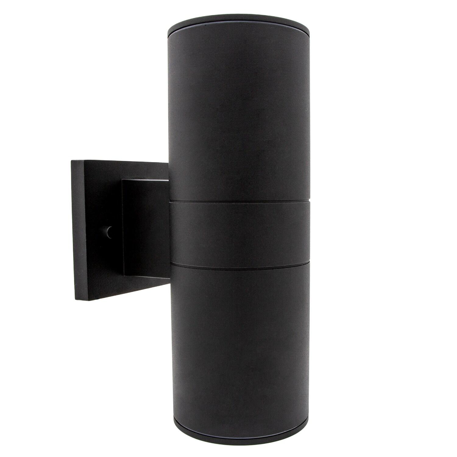 Maxxima Cylinder LED Outdoor Wall Light - Modern Wall Wash Up and Down Porch Light, 24 Watt, 3000K Warm White,