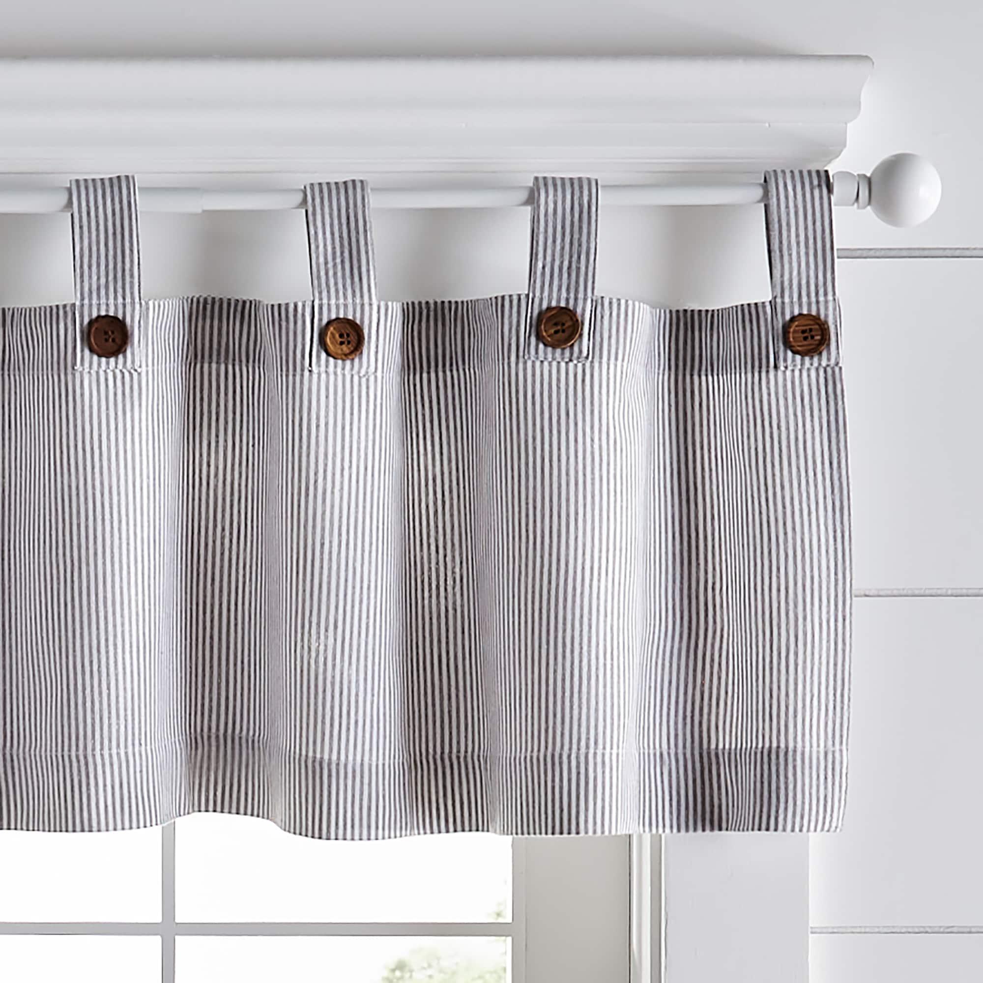 Gracie Oaks Liviana Striped Cotton Tailored 60'' W Window Valance