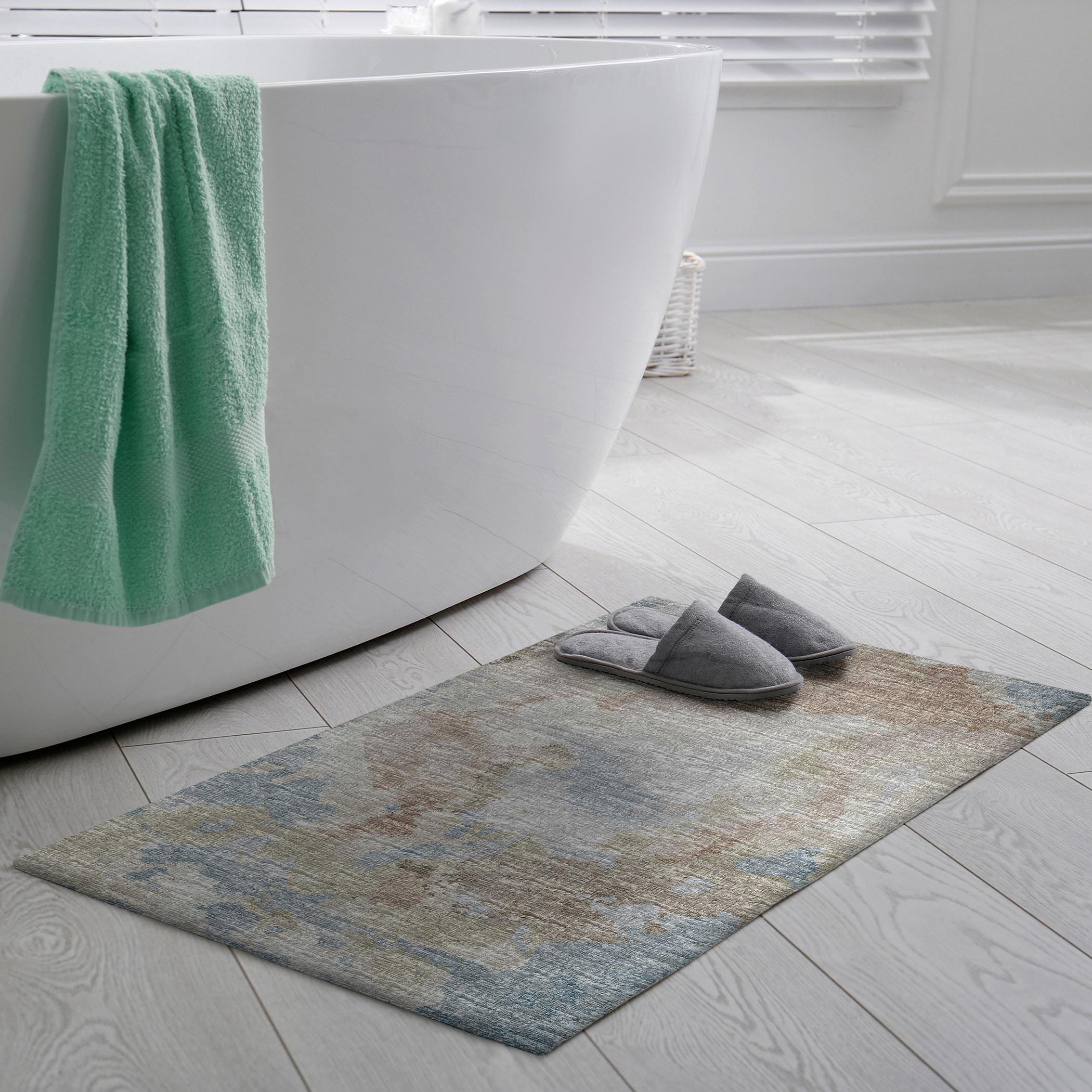 Addison Rugs Indoor/ Outdoor Accord Modern Polyester Washable Rug New 1'8" x 2'6" - Mocha Teal