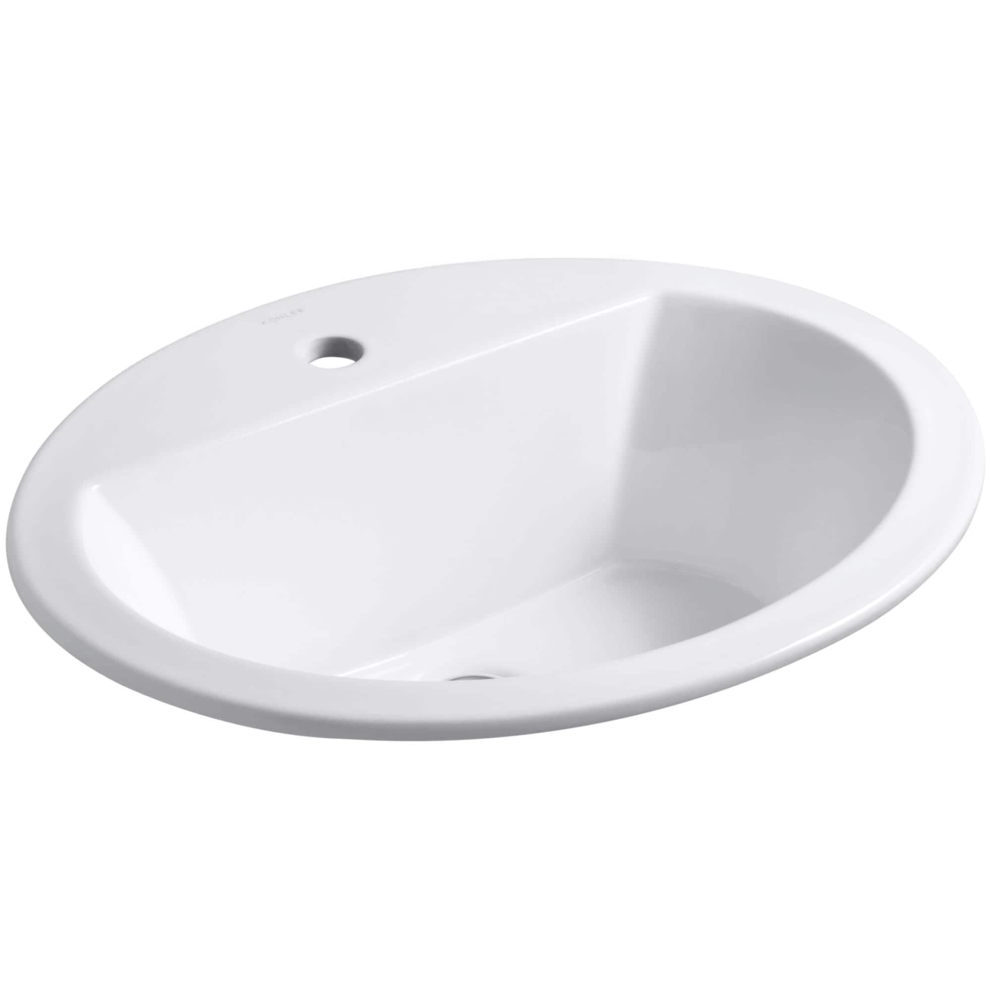 Bryant Ceramic Oval Drop-In Bathroom Sink with Overflow