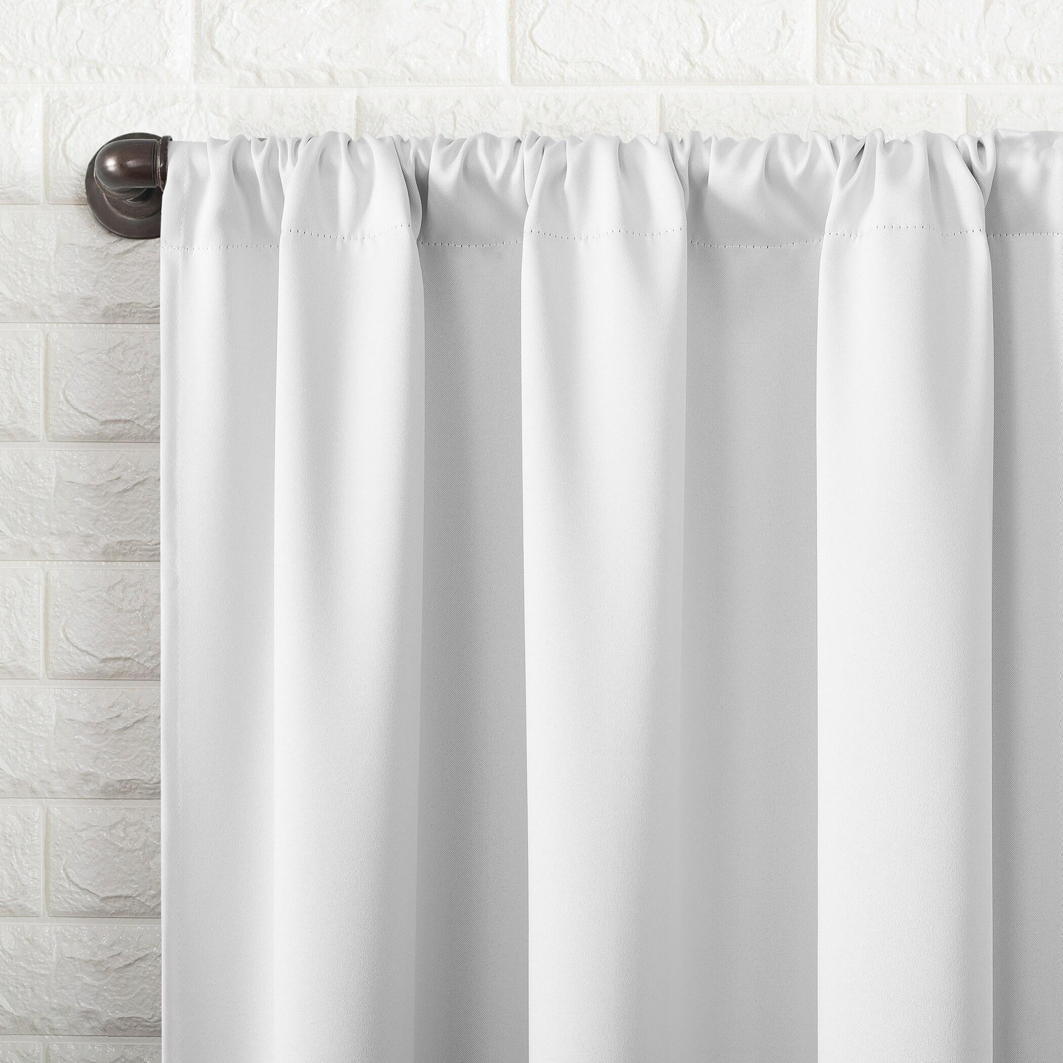 40"x63" Sun Zero Blackout Bergen Rod Pocket Curtain Panel White: Energy Efficient, Noise Reduction, Thermal Insulated