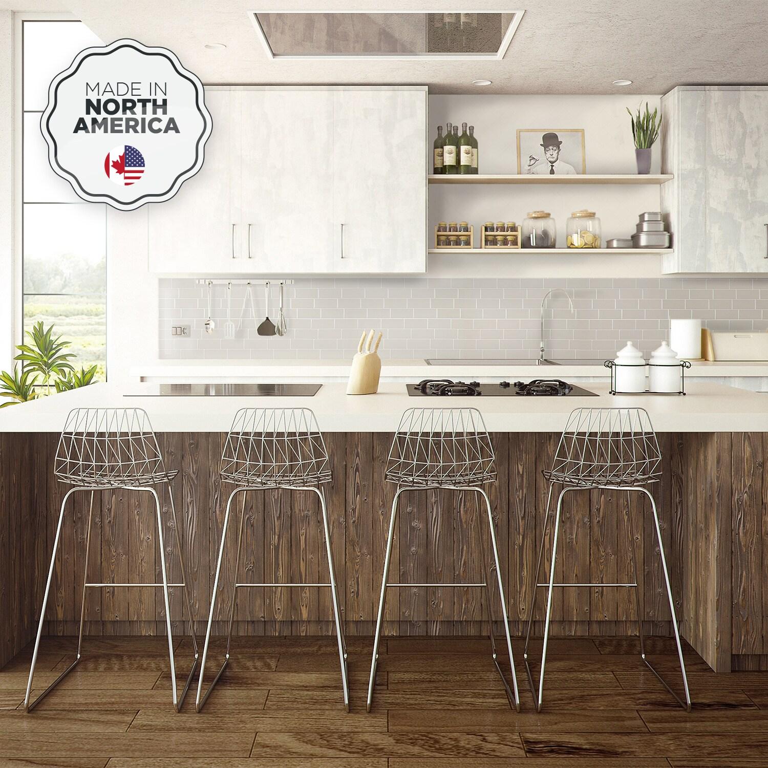 Peel and Stick Gel Backsplash Tile Metro 12'' x 8'' (Set of 4)