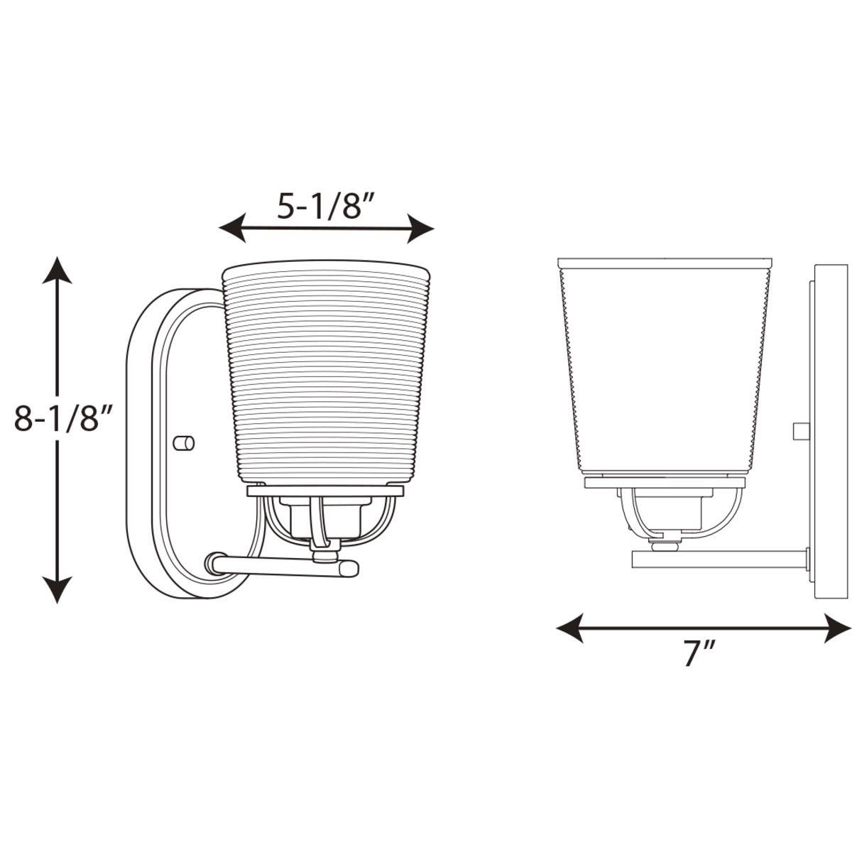 P300004-009-Progress Lighting-West Village - 1 Light in Farmhouse style - 5.13 Inches wide by 8.13 Inches high-Brushed Nickel Finish