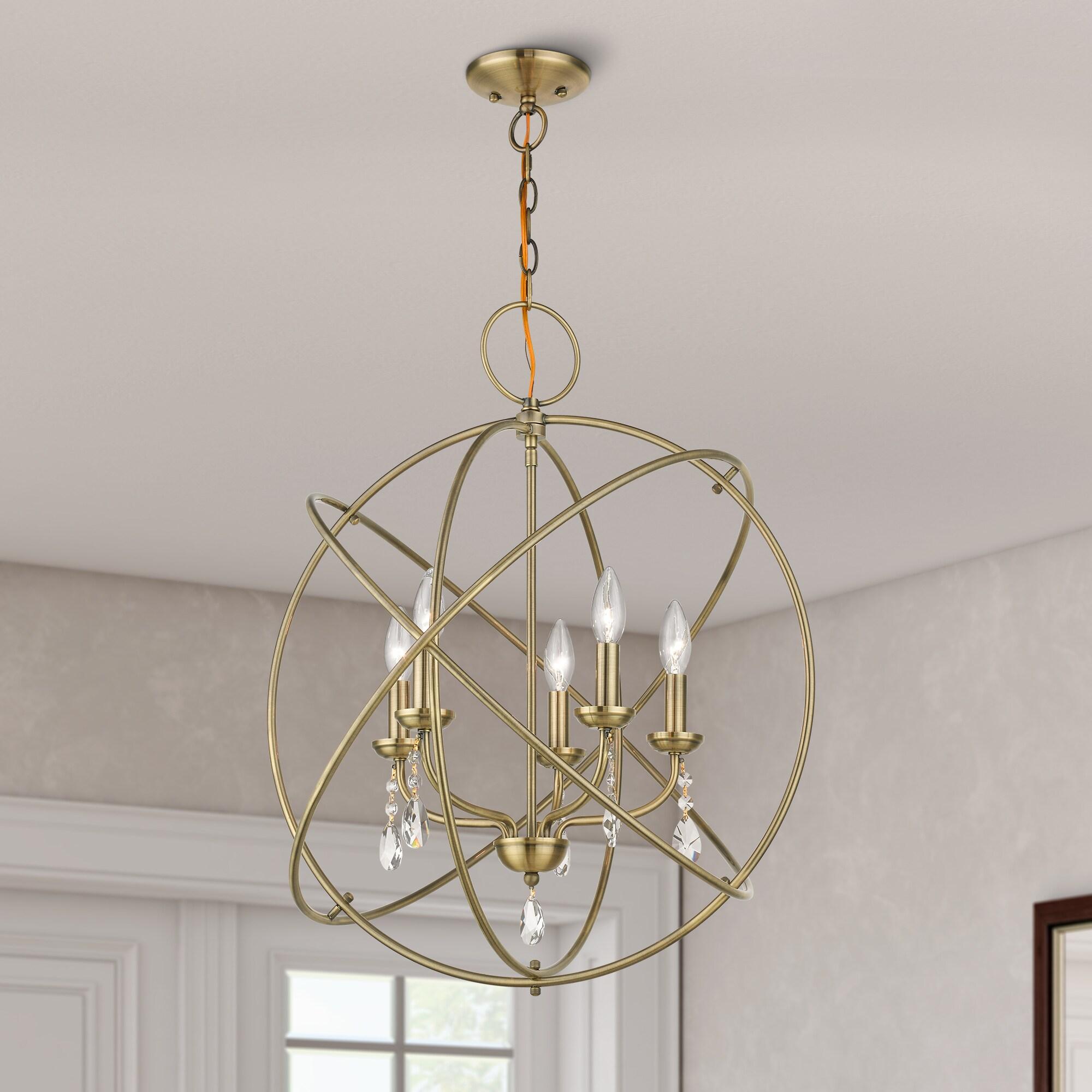 Livex Lighting Aria 5 - Light Chandelier in  Antique Brass