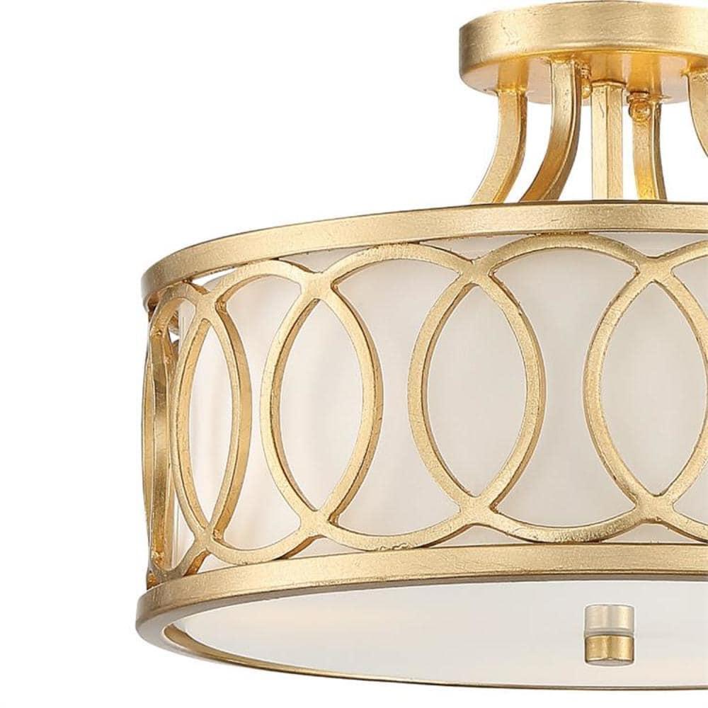 Crystorama Lighting Graham 3 - Light Semi-Flush Mount in  Antique Gold