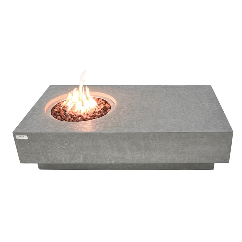 Metropolis Gray Concrete Rectangular Gas Fire Pit Table