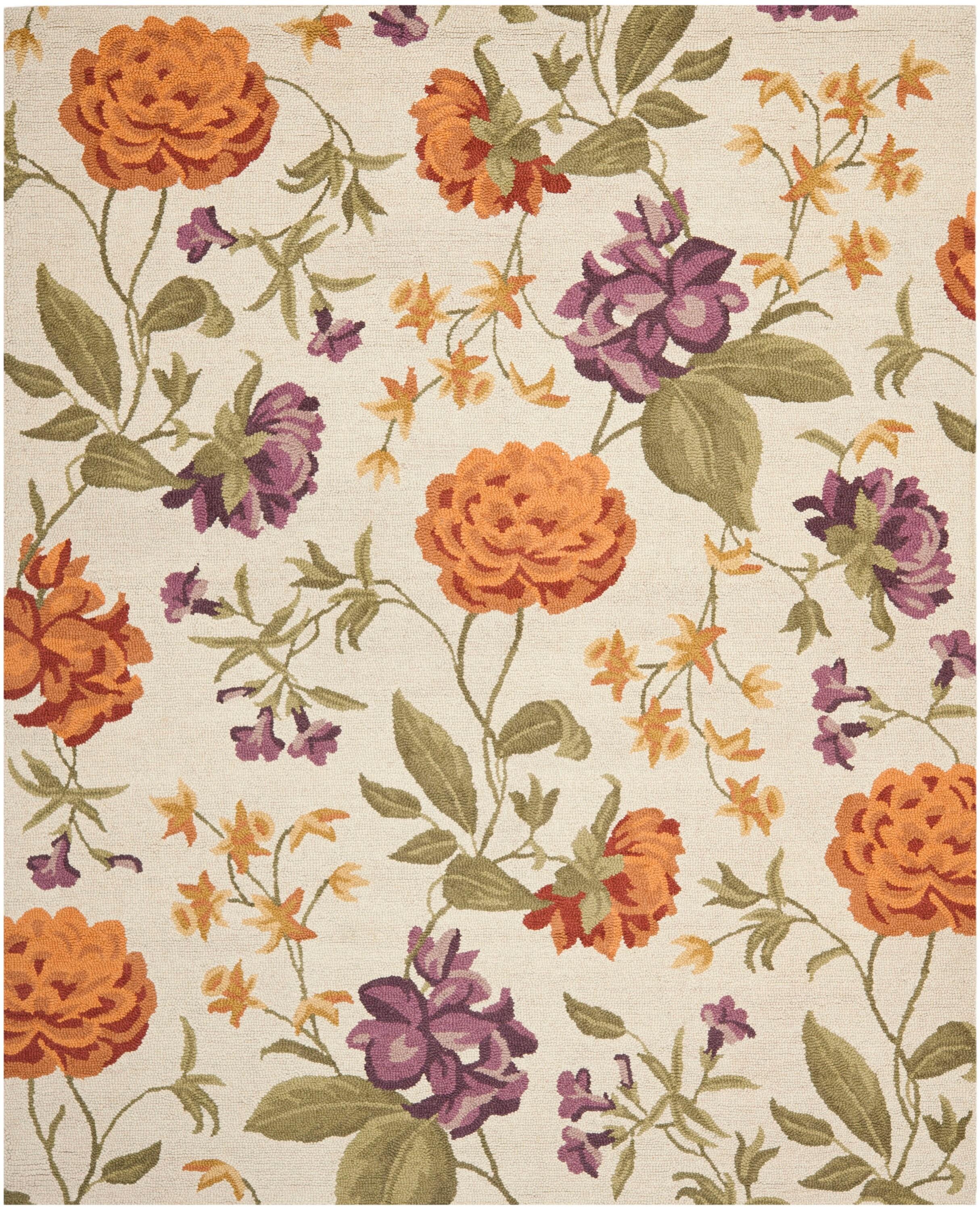 Blossom BLM788 Hand Hooked Indoor Area Rug - Ivory/Multi - 8'x10' - Safavieh