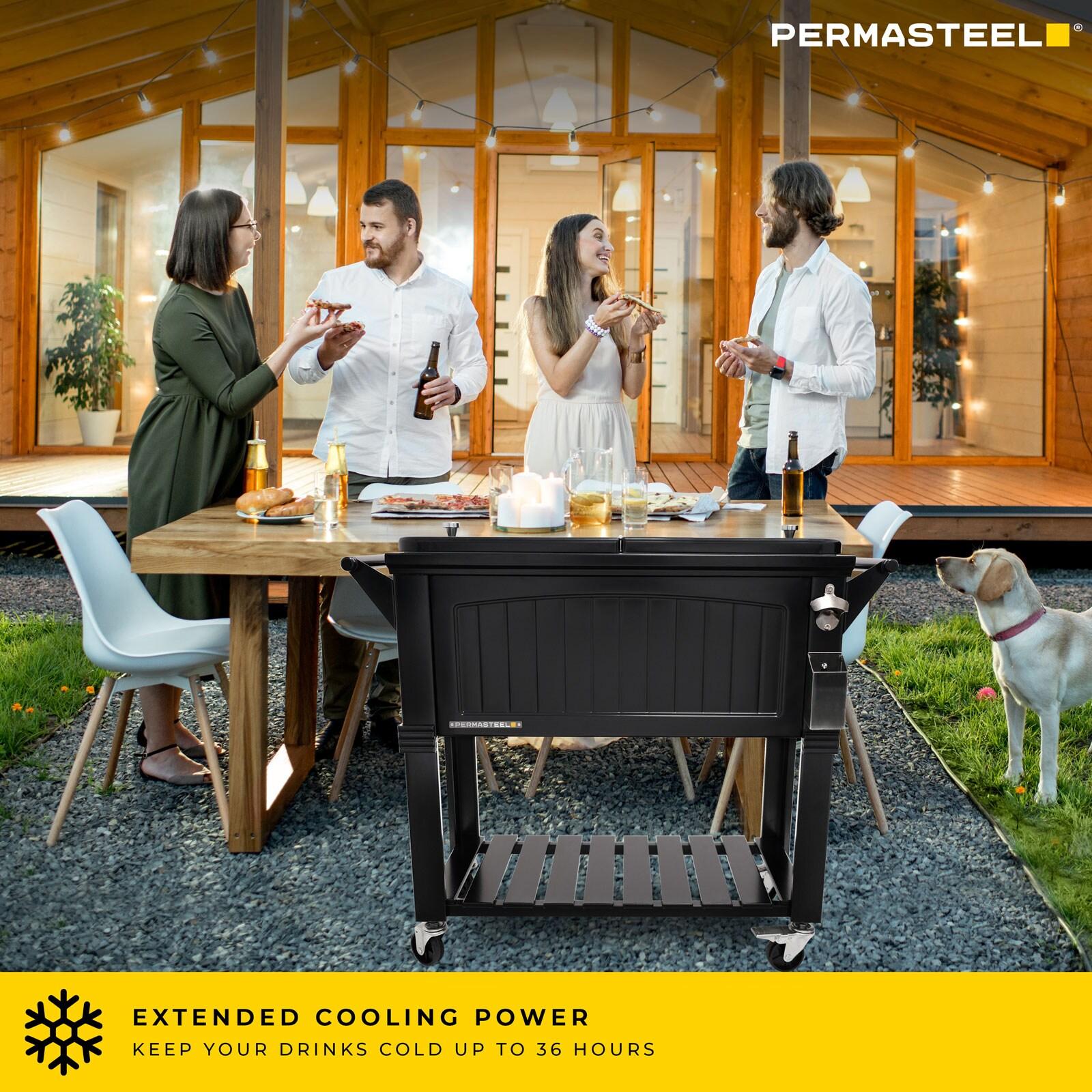 Permasteel Permasteel 80 Qt. Furniture Style Rolling Patio Cooler