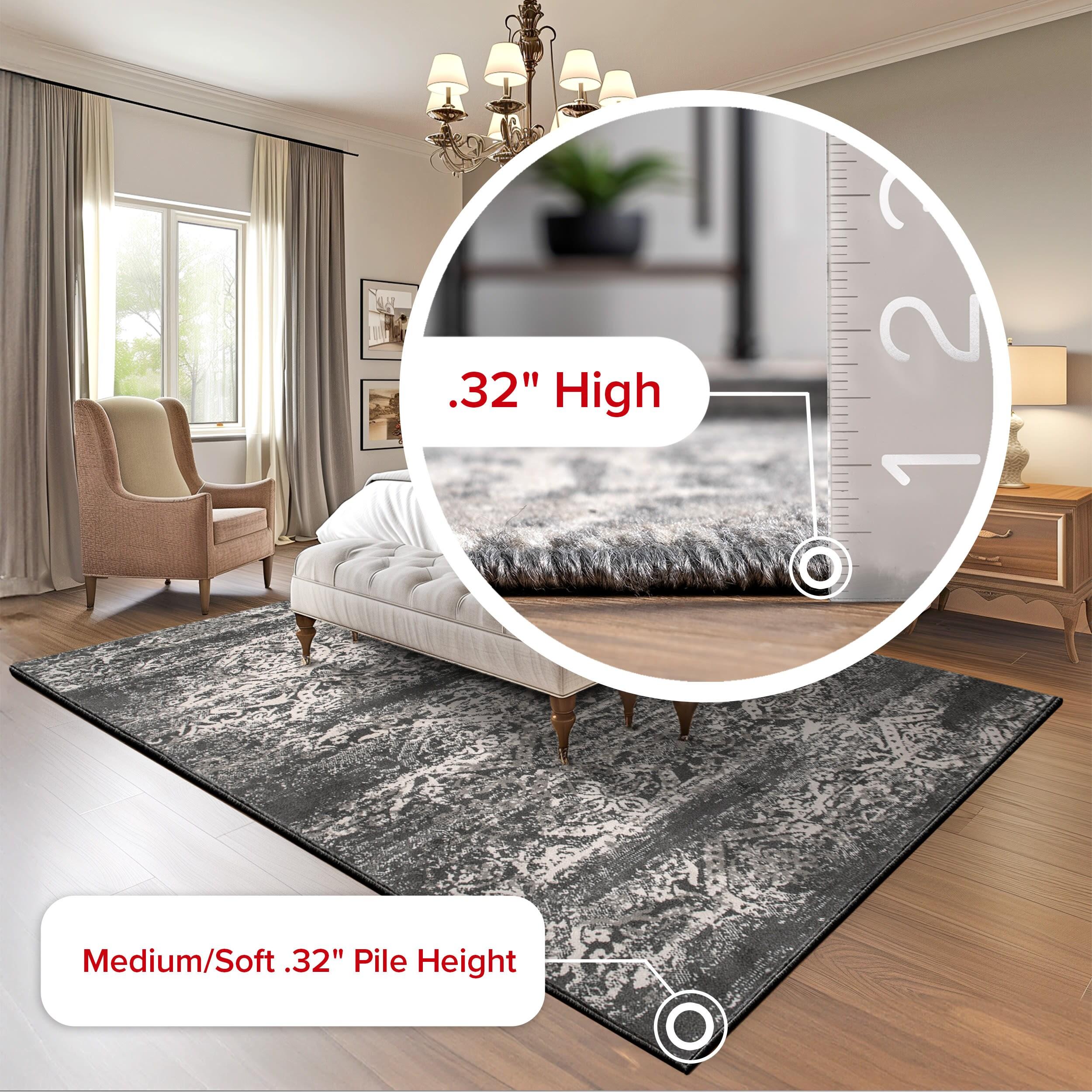 Nuloom Freja Oriental/Persian 9x12 Indoor Area Rug for Living Room Bedroom Dining Room Kitchen, Dark Grey/Ivory