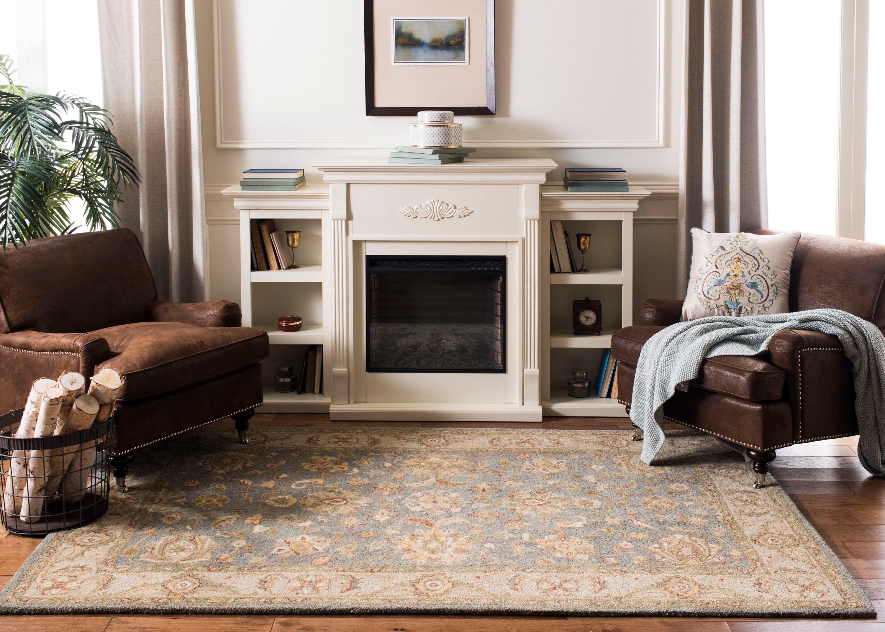 Antiquity Blue and Beige Handmade Wool Area Rug 11' x 17'