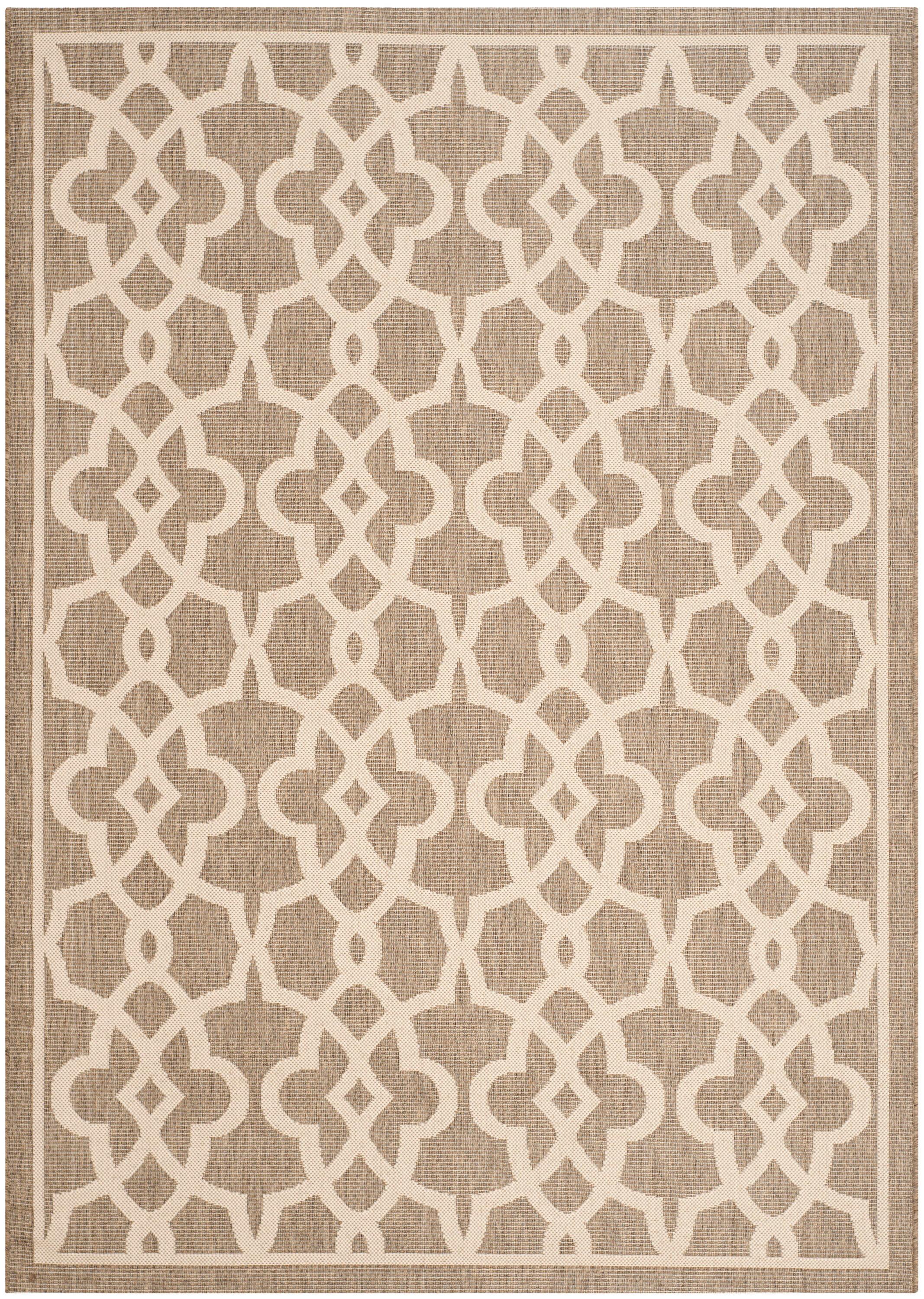 Courtyard CY6071 Power Loomed Indoor and Outdoor Area Rug - Mocha/Beige - 5'3"x7'7" - Safavieh
