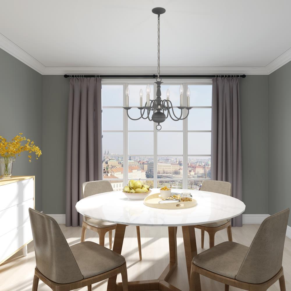 Livex Lighting Williamsburgh 6 - Light Chandelier in  Scandinavian Gray