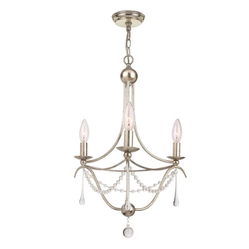 Crystorama Lighting Metro 3 - Light Chandelier in  Antique Silver
