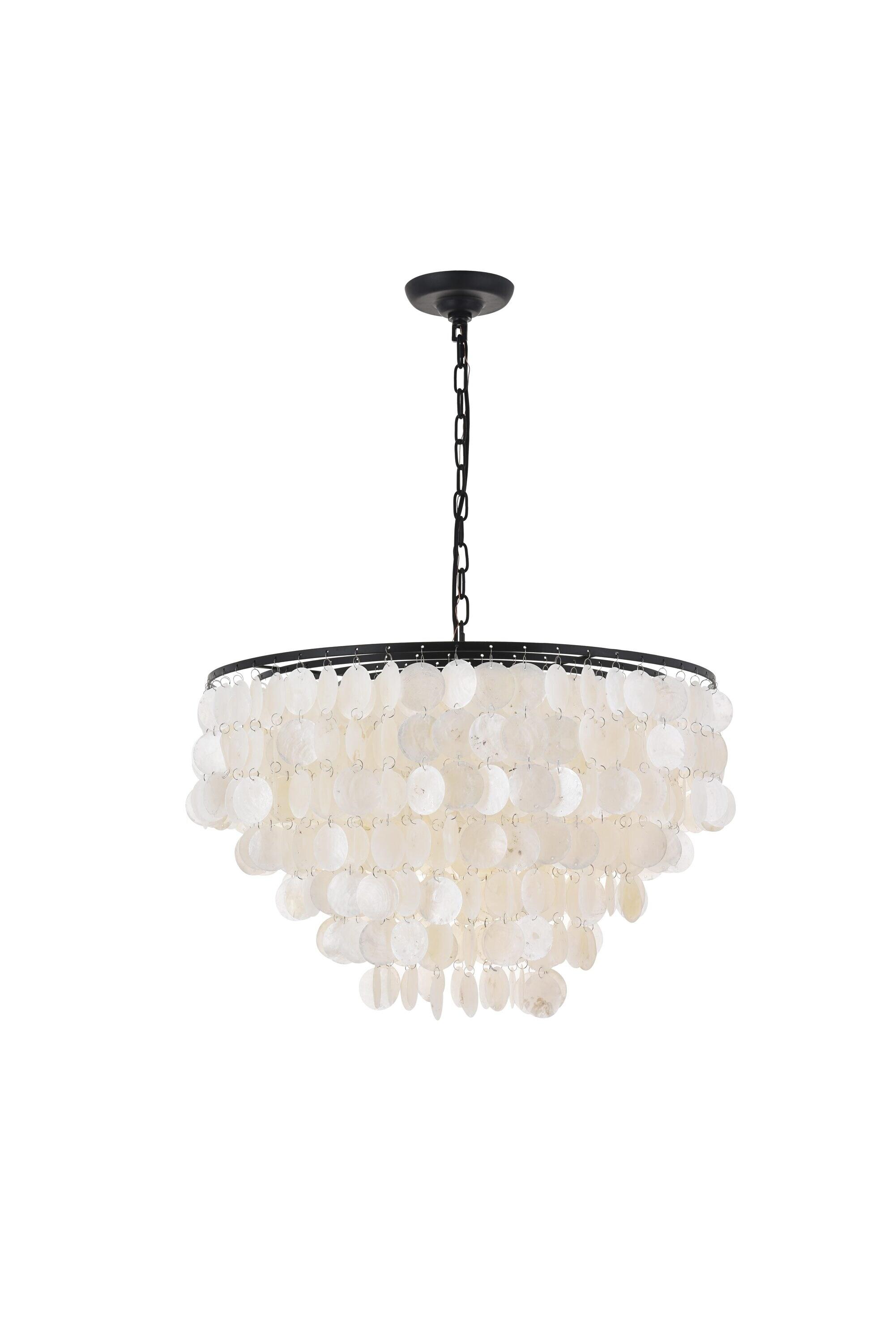 Elegant Lighting Selene 6 light Black Pendant