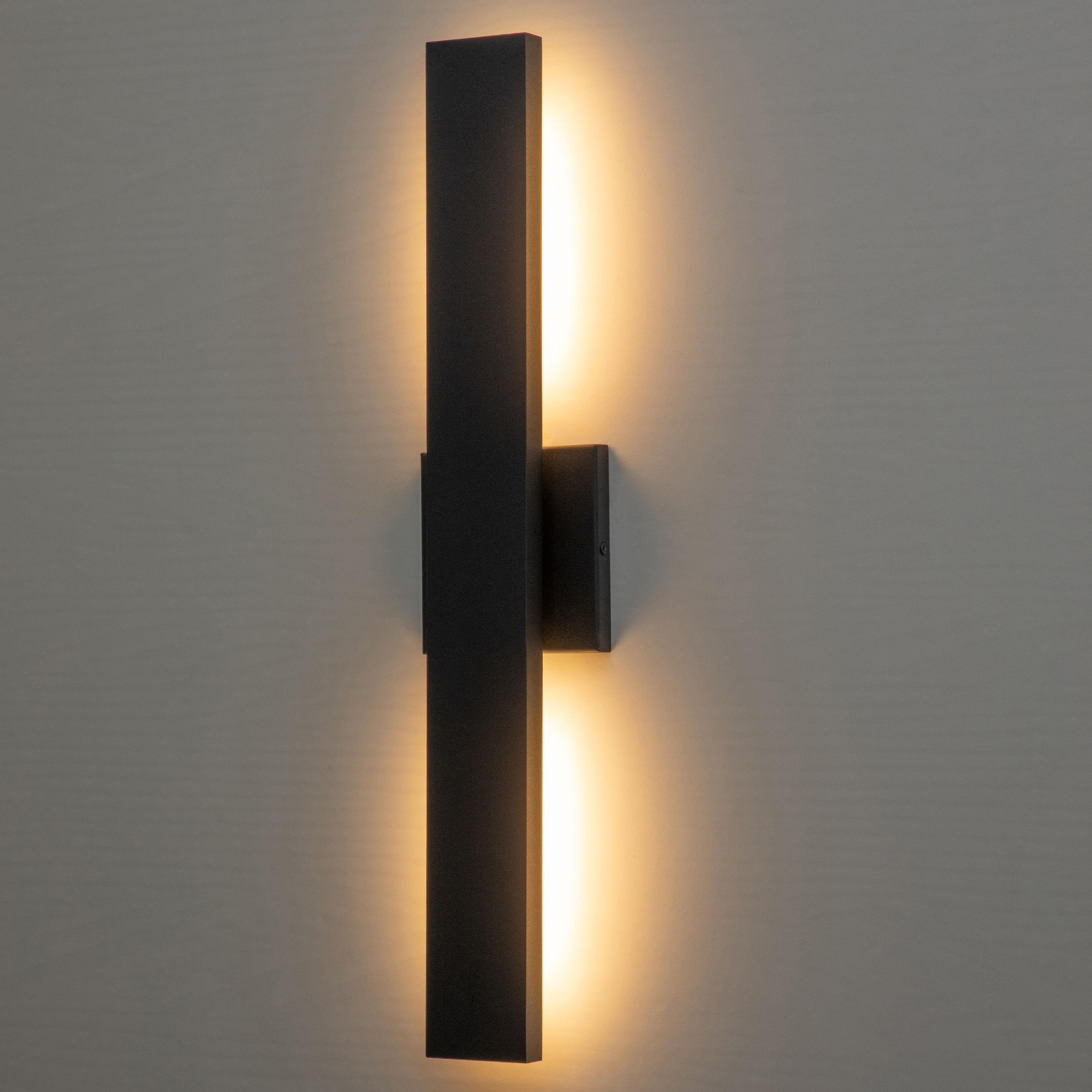 C Cattleya 2-Light Integrated LED  Outdoor Wall Light with Matte Black Finish