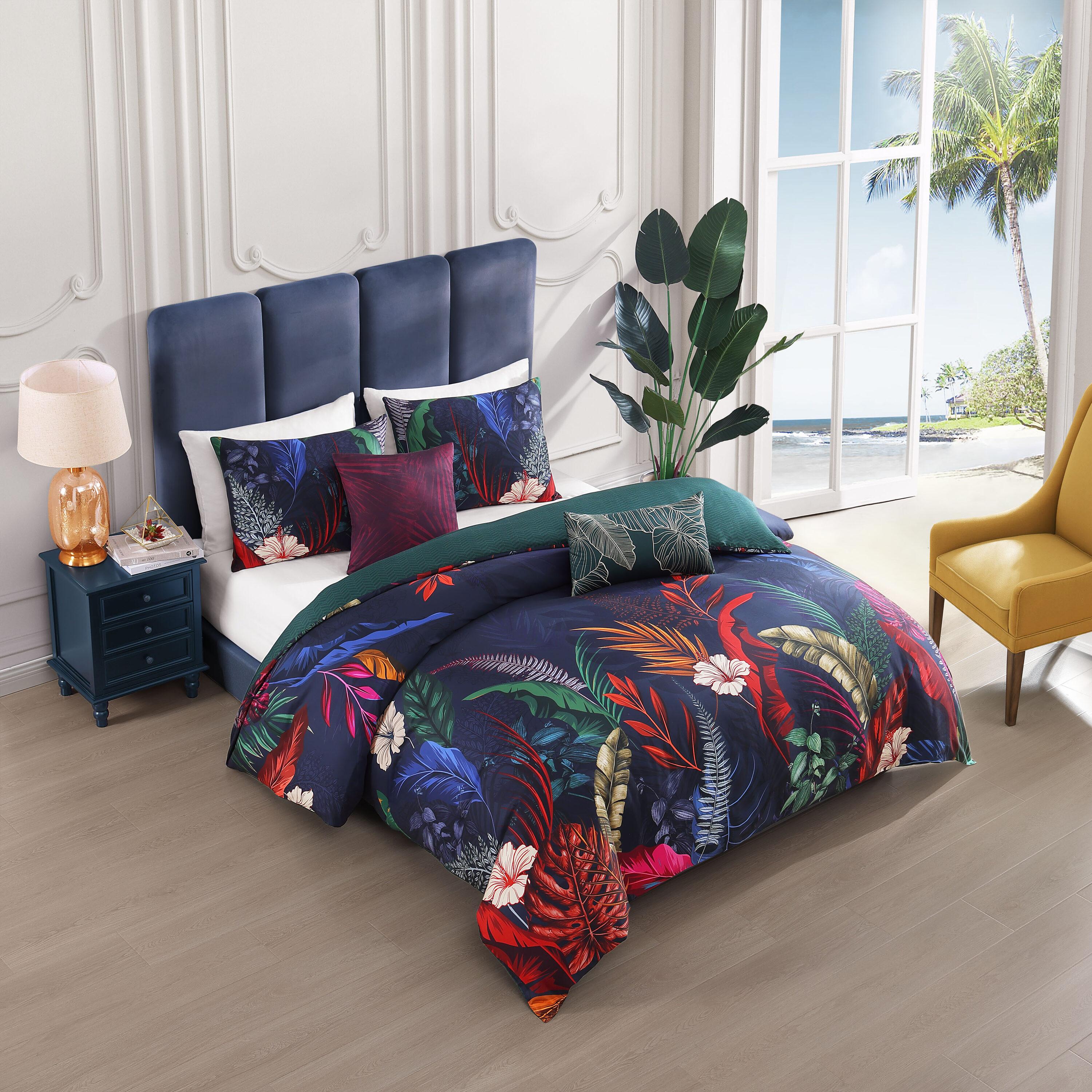 BeBeJan Bebejan Paradise 100% Cotton Sateen 5 Piece Reversible Comforter Set