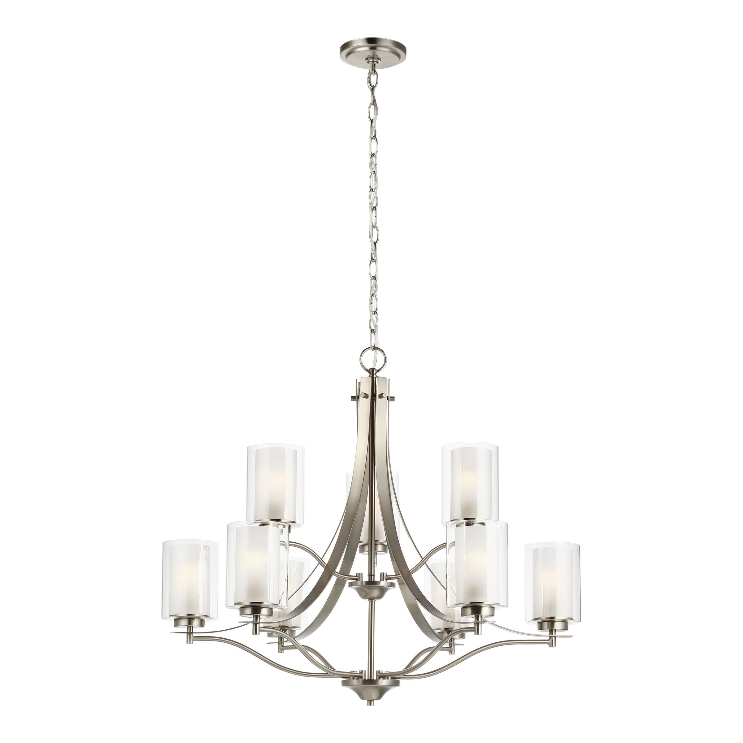 Elmwood Park Brushed Nickel 9-Light Empire Chandelier
