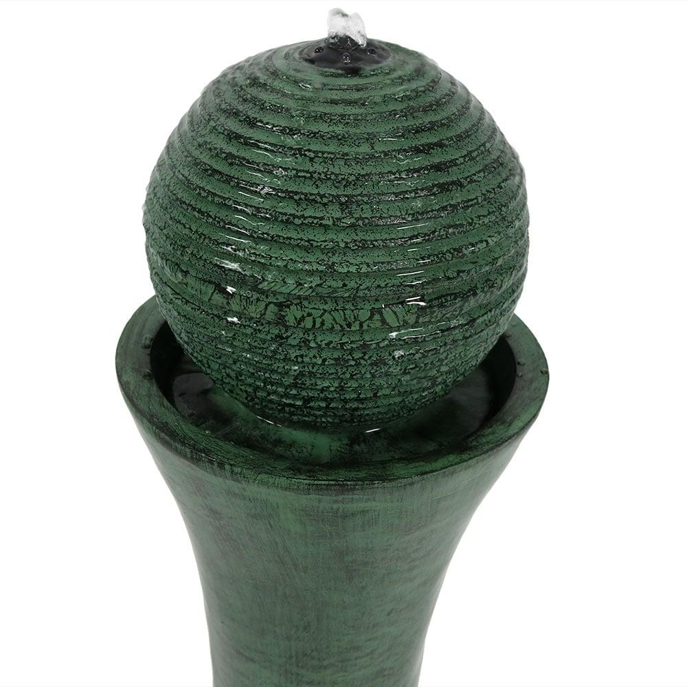 Sunnydaze Outdoor Polyresin Desert Spring Solar Powered Water Fountain with Battery Backup, Submersible Pump, and Panel - 30"