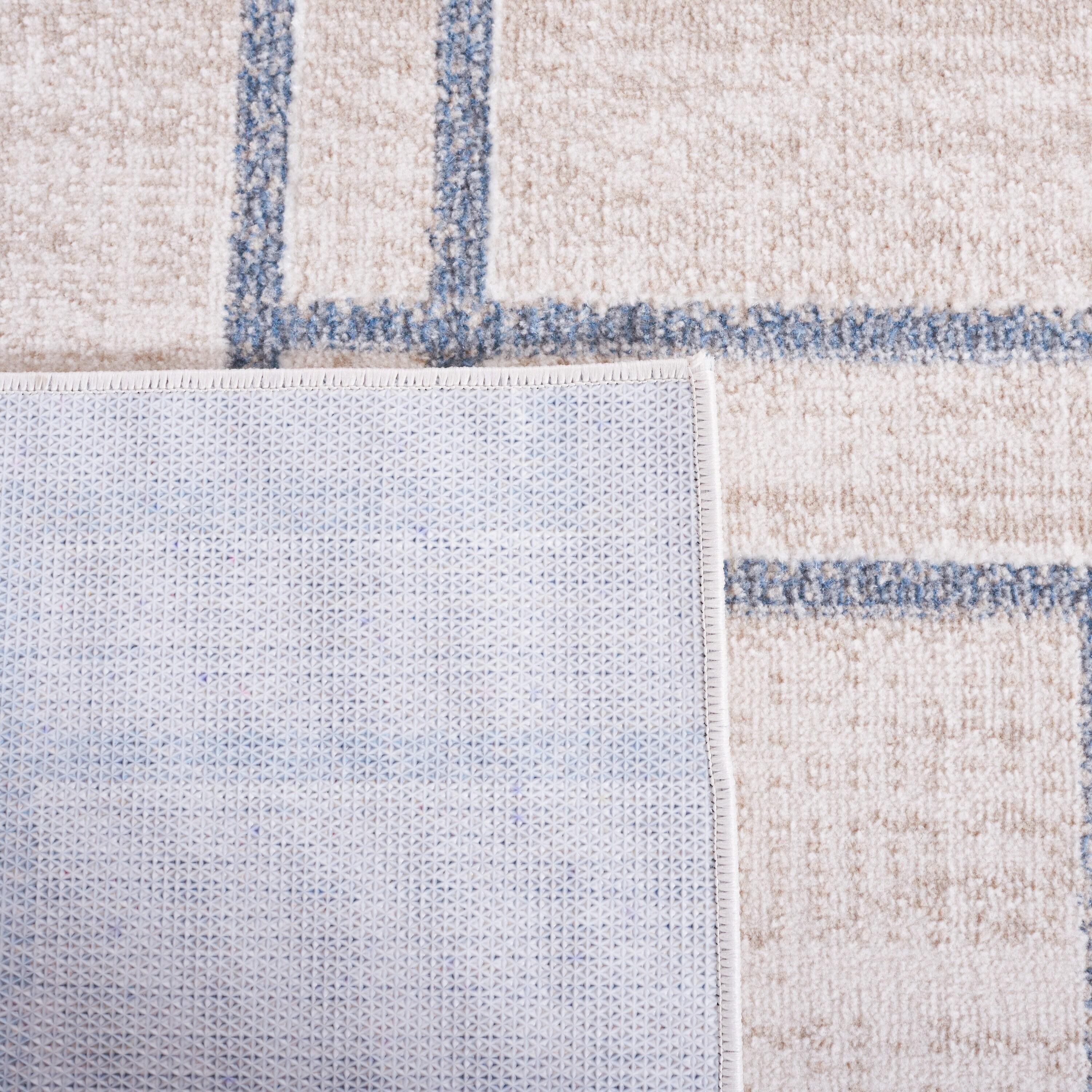 SAFAVIEH Blair Parker Geometric Machine Washable Area Rug, 8' x 10', Beige/Grey