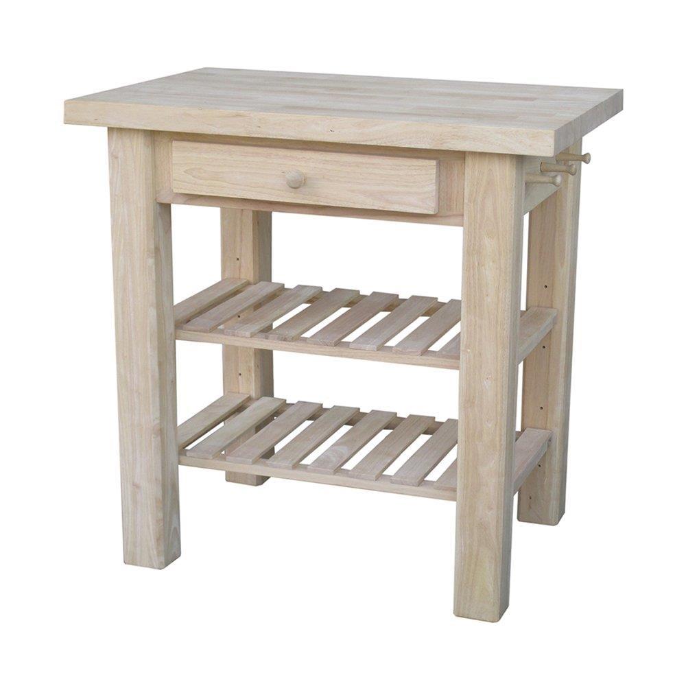 International Concepts Unfinished Butcher Block Kitchen Island