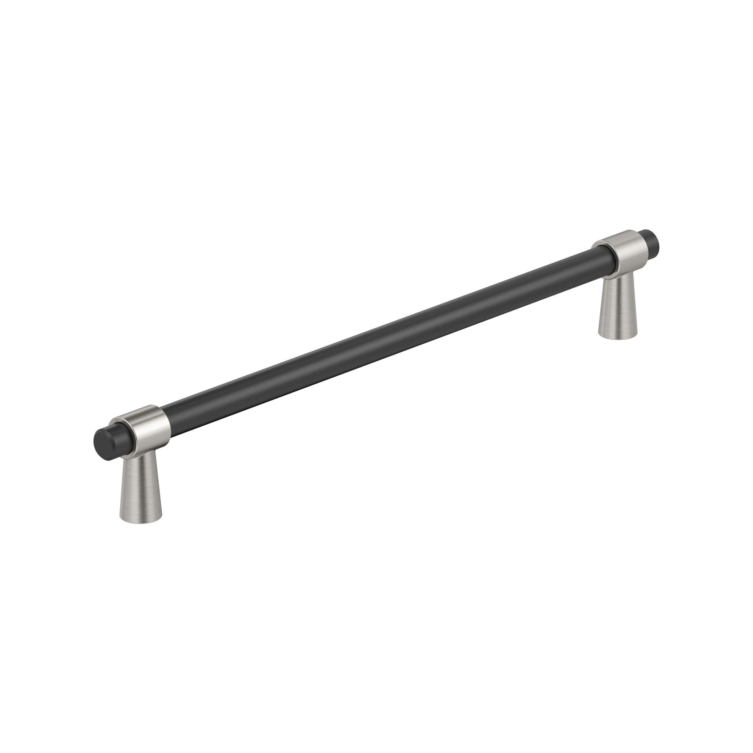 Amerock Mergence 10-1/16 inch (256mm) Center-to-Center Matte Black/Satin Nickel Cabinet Pull