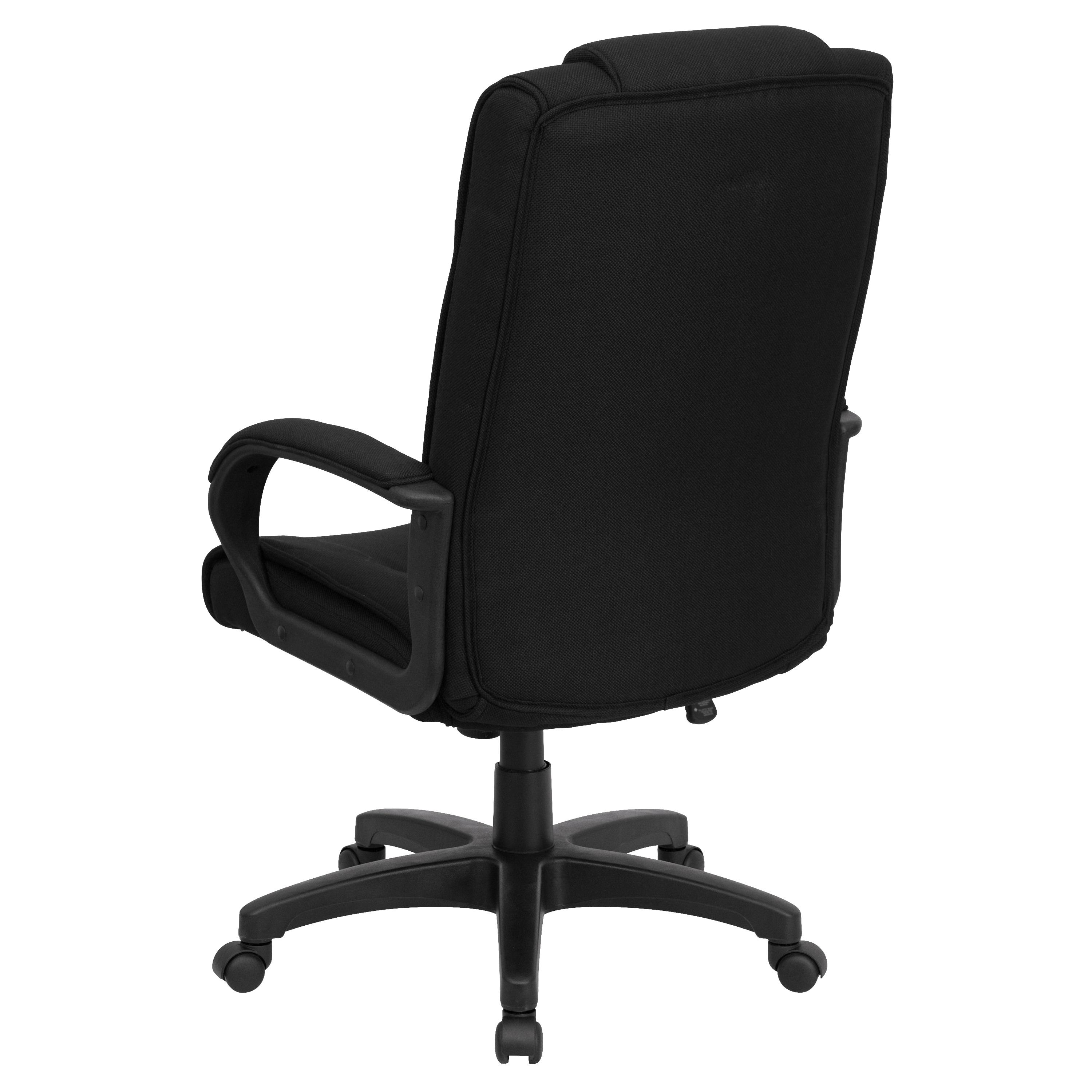 Flash Furniture Jessica High Back Black Fabric Executive Swivel Office Chair with Arms