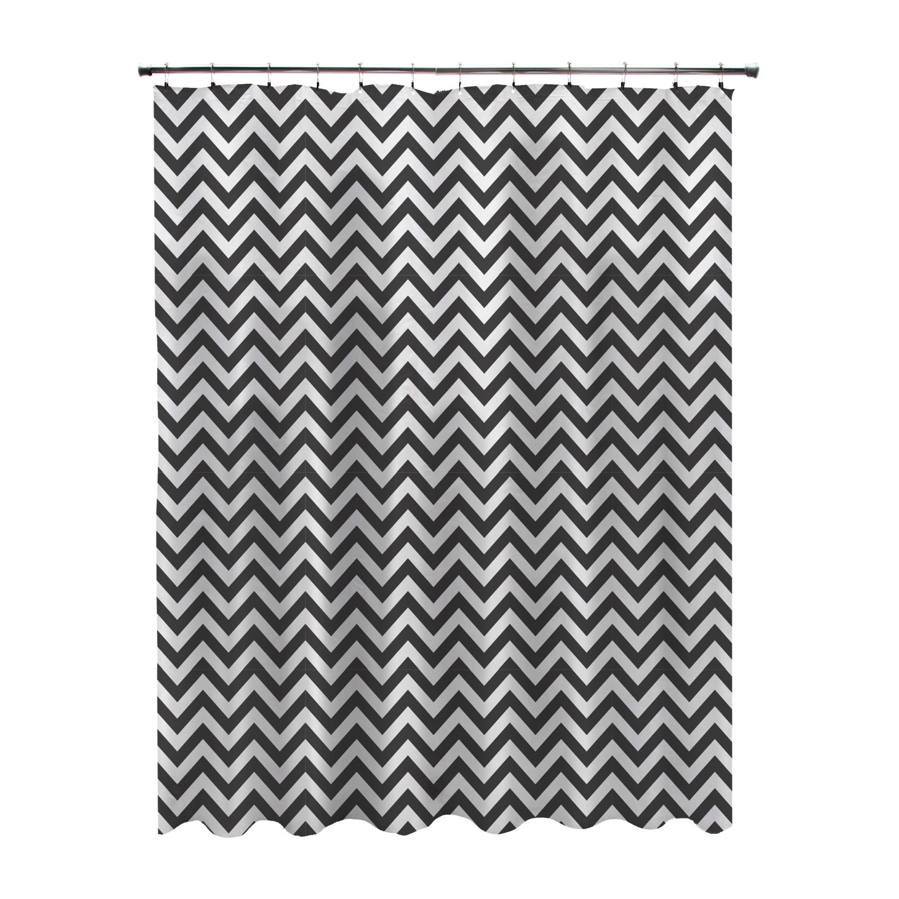 Kenney® Medium Weight Decorative PEVA Shower Curtain Liner, 70" W x 72" H, Step Up Chevron