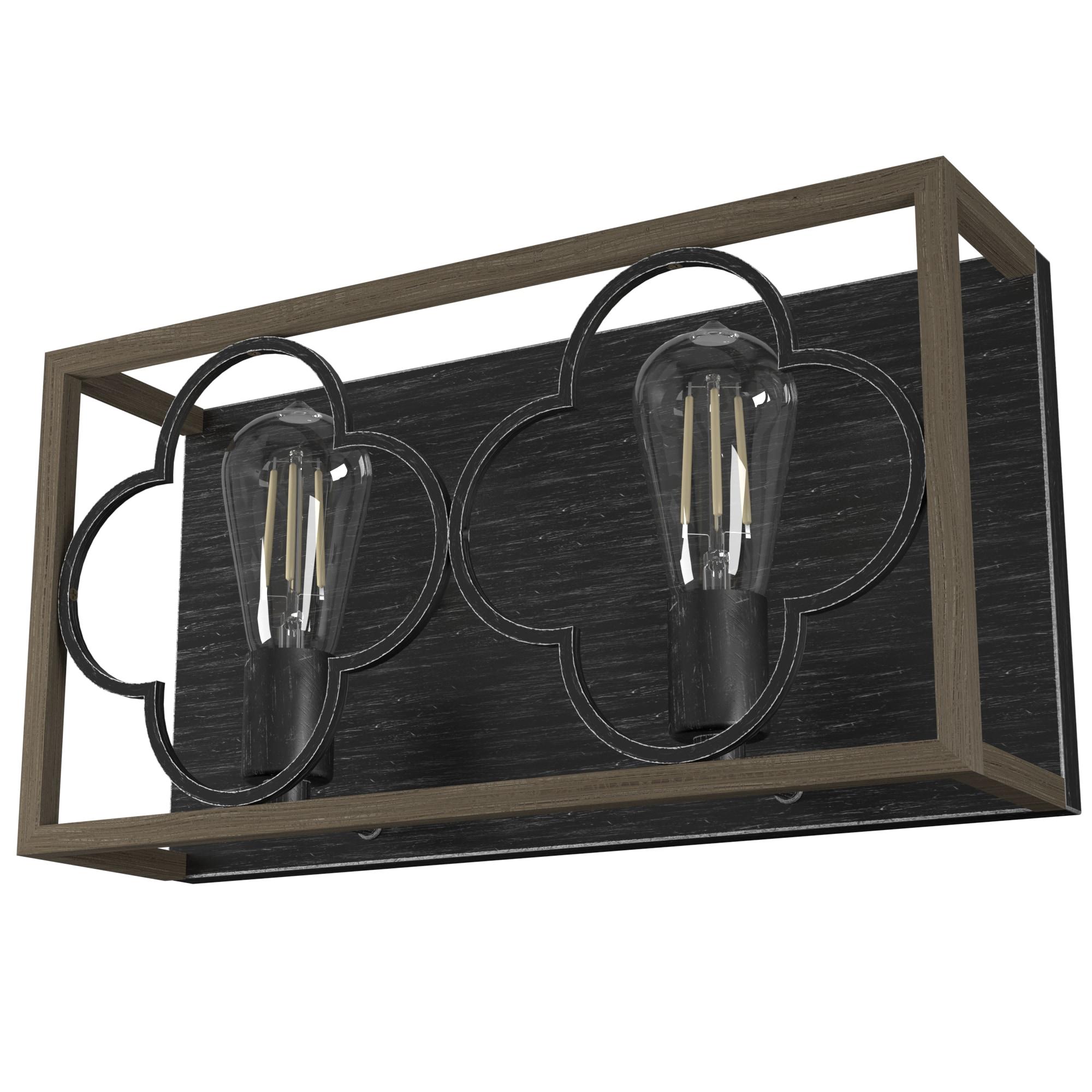 Hunter Fan Gablecrest 2 Light Flush Mount Bathroom Vanity Light Fixture