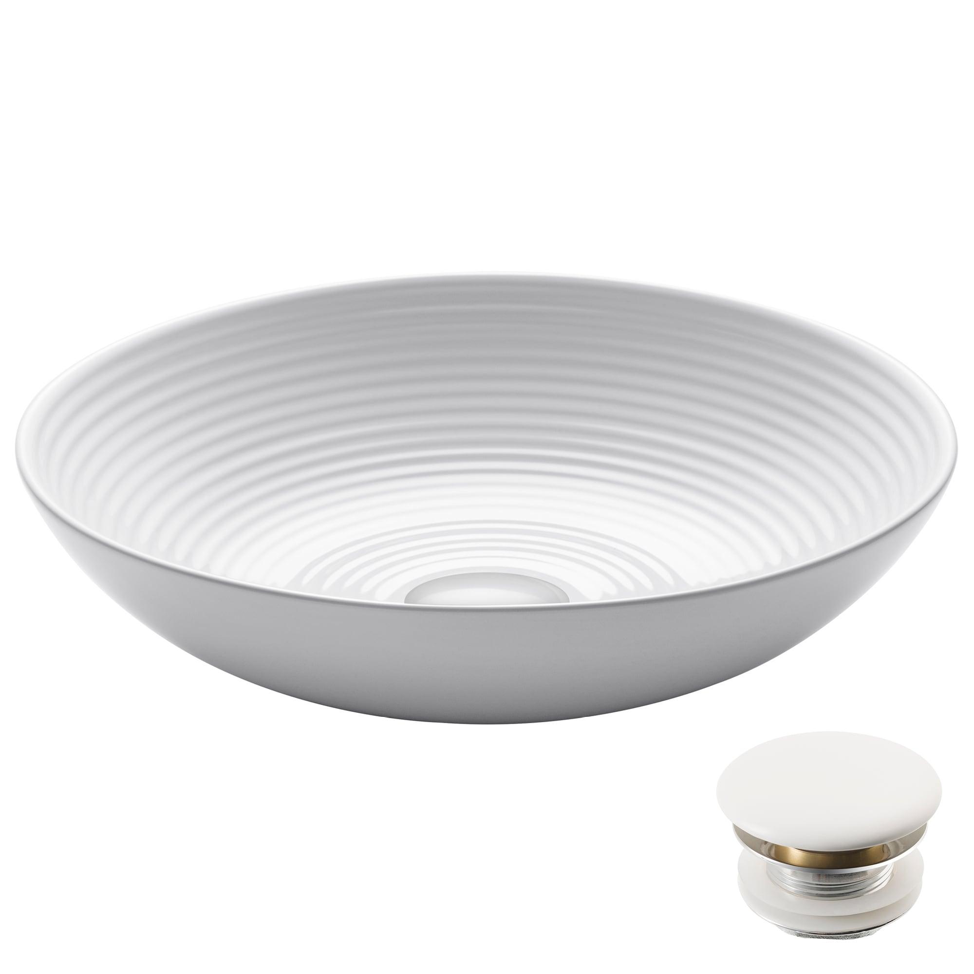 KRAUS Viva™ Thin Ceramics Vessel Bathroom Sink with Pop-Up Drain