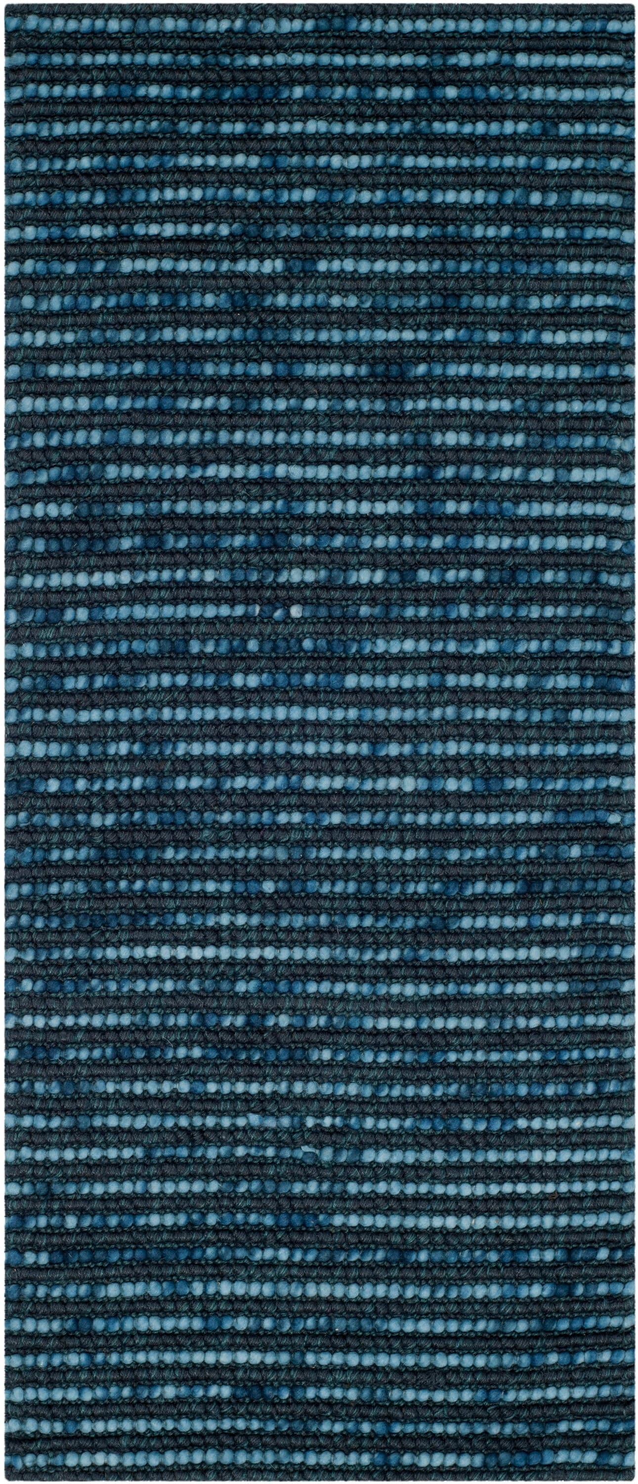 Bohemian BOH525 Hand Woven Runner Rug - Dark Blue/Multi - 2'6"x8' - Safavieh.