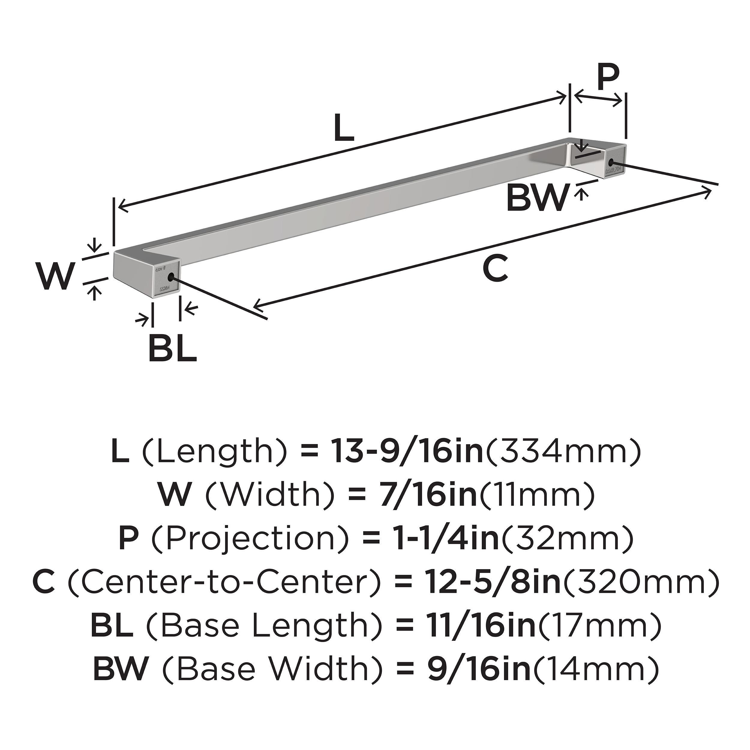 Amerock Blackrock 12-5/8 inch (320mm) Center-to-Center Polished Chrome Cabinet Pull