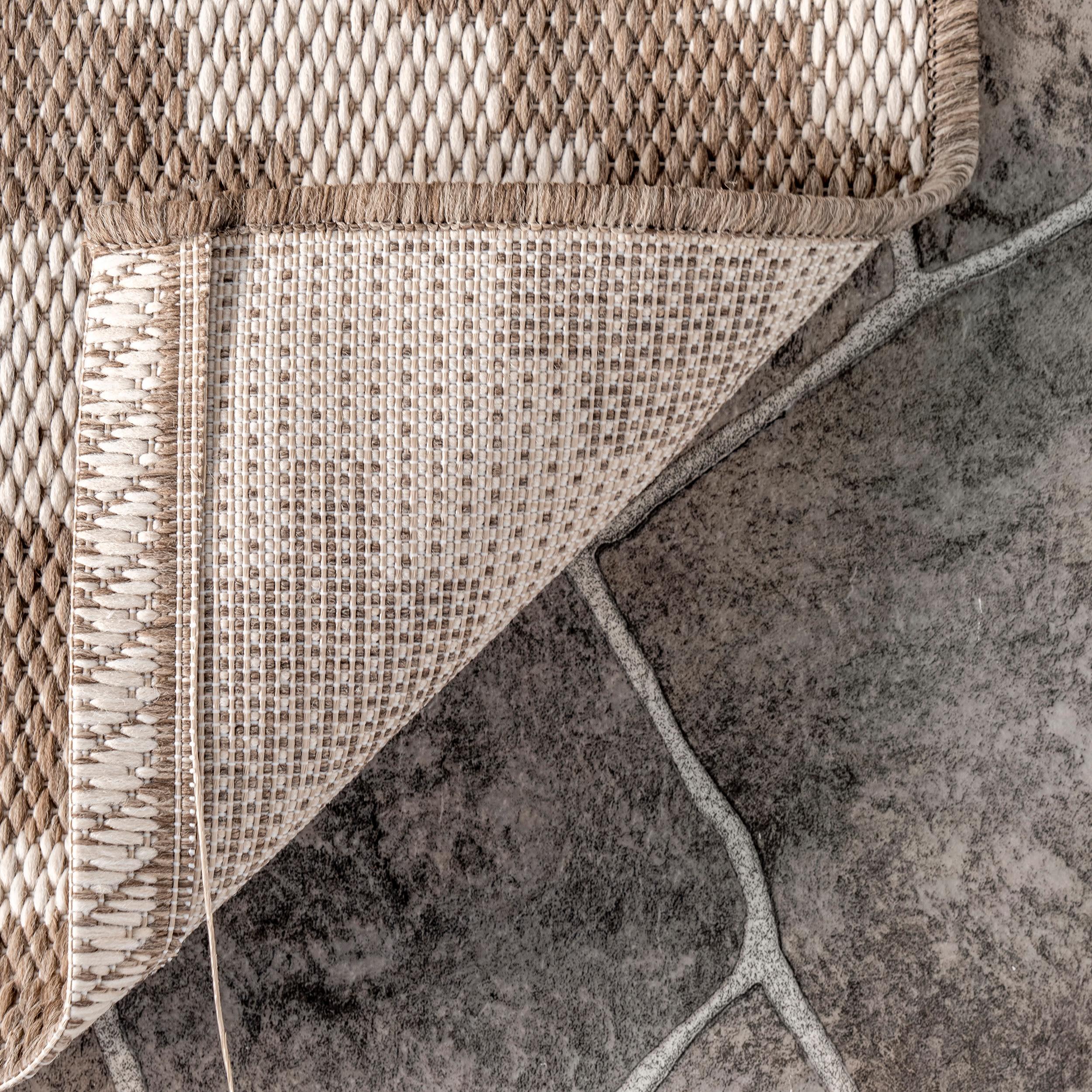 Nuloom Marybelle Trellis 5x8 Indoor/Outdoor Area Rug for Living Room Patio Deck Front Porch Kitchen, Taupe/Ivory