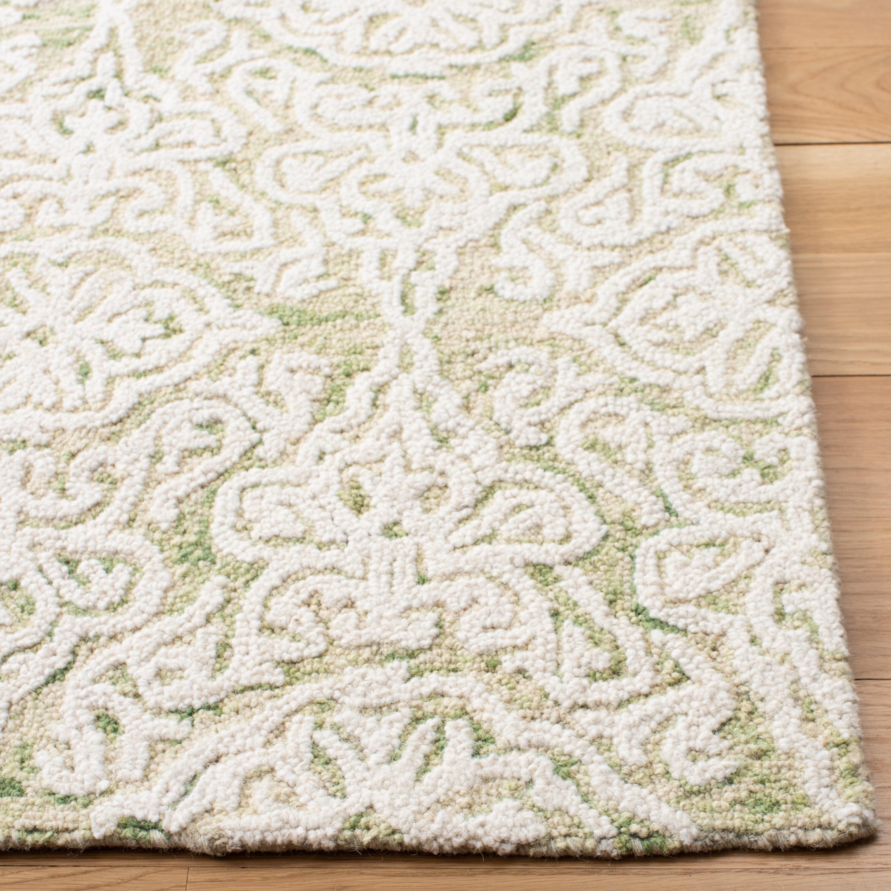 Blossom BLM112 Hand Tufted Indoor Area Rug - Light Green/Ivory - 4'x6' - Safavieh