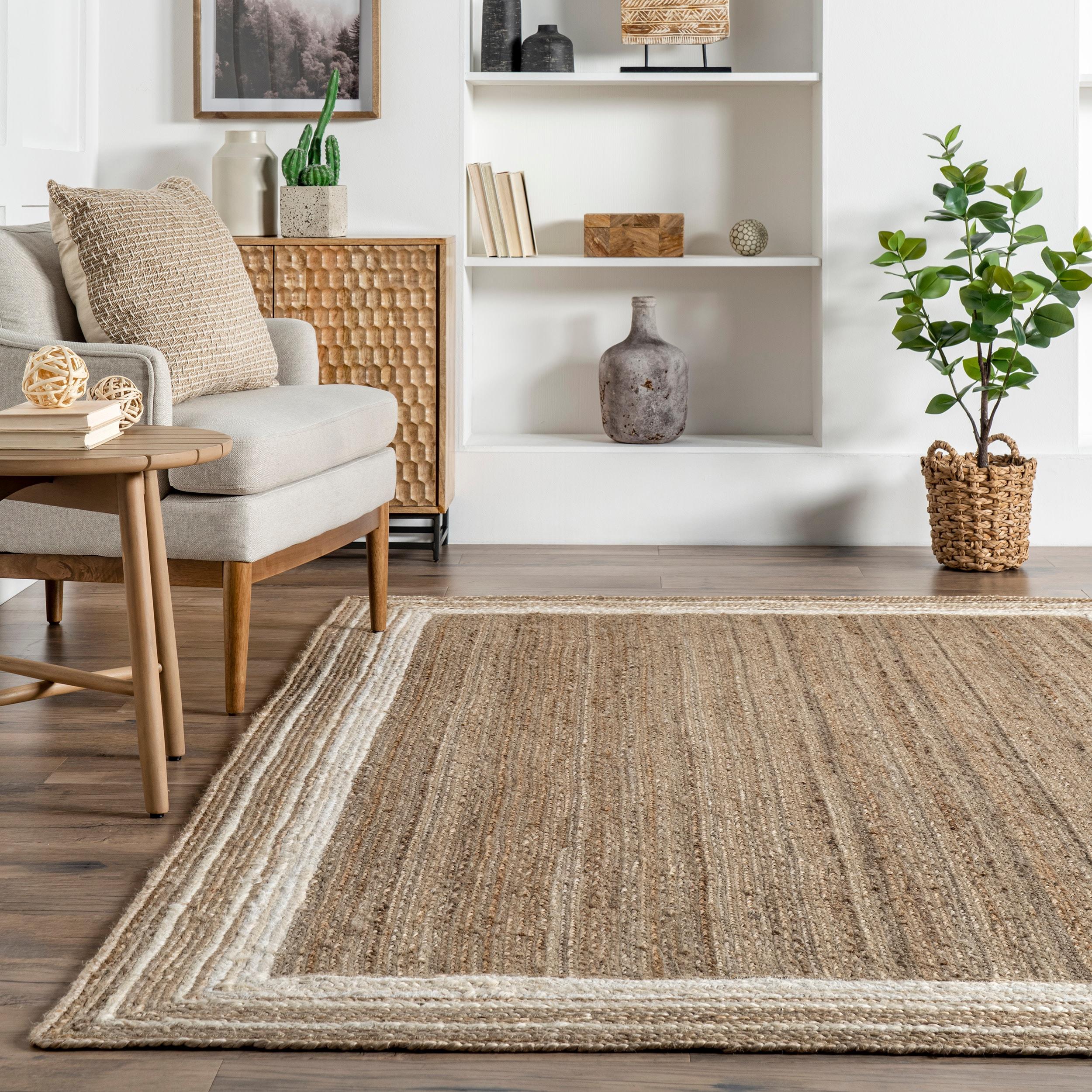nuLOOM Rikki Coastal Braided Jute Area Rug, Oval 3' x 5', Off White