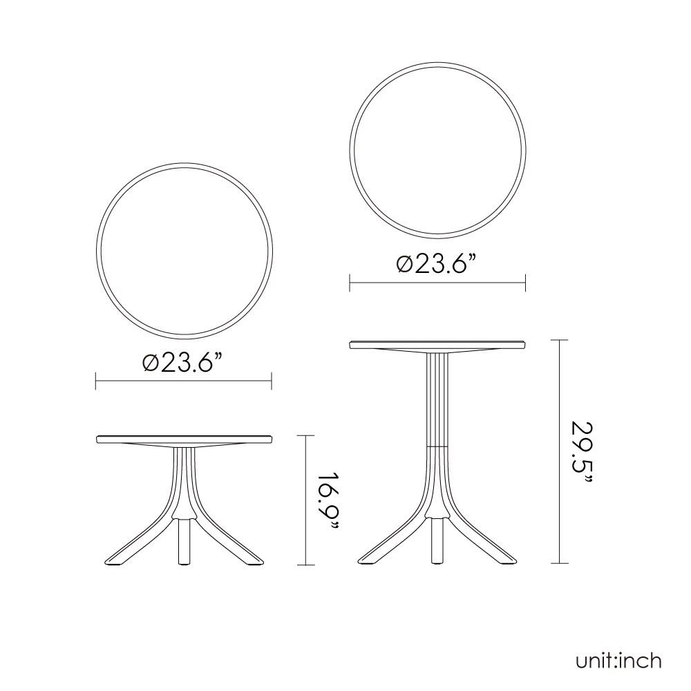 Lagoon Seattle 2-In-1 Round Outdoor Table Gold: Adjustable, Resin, Indoor/Outdoor Use, Water-Resistant