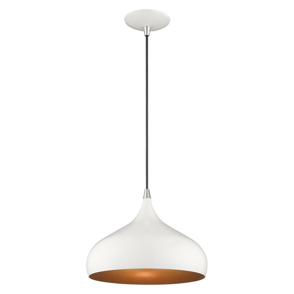 Livex Lighting Amador 1 - Light Pendant in  Shiny White