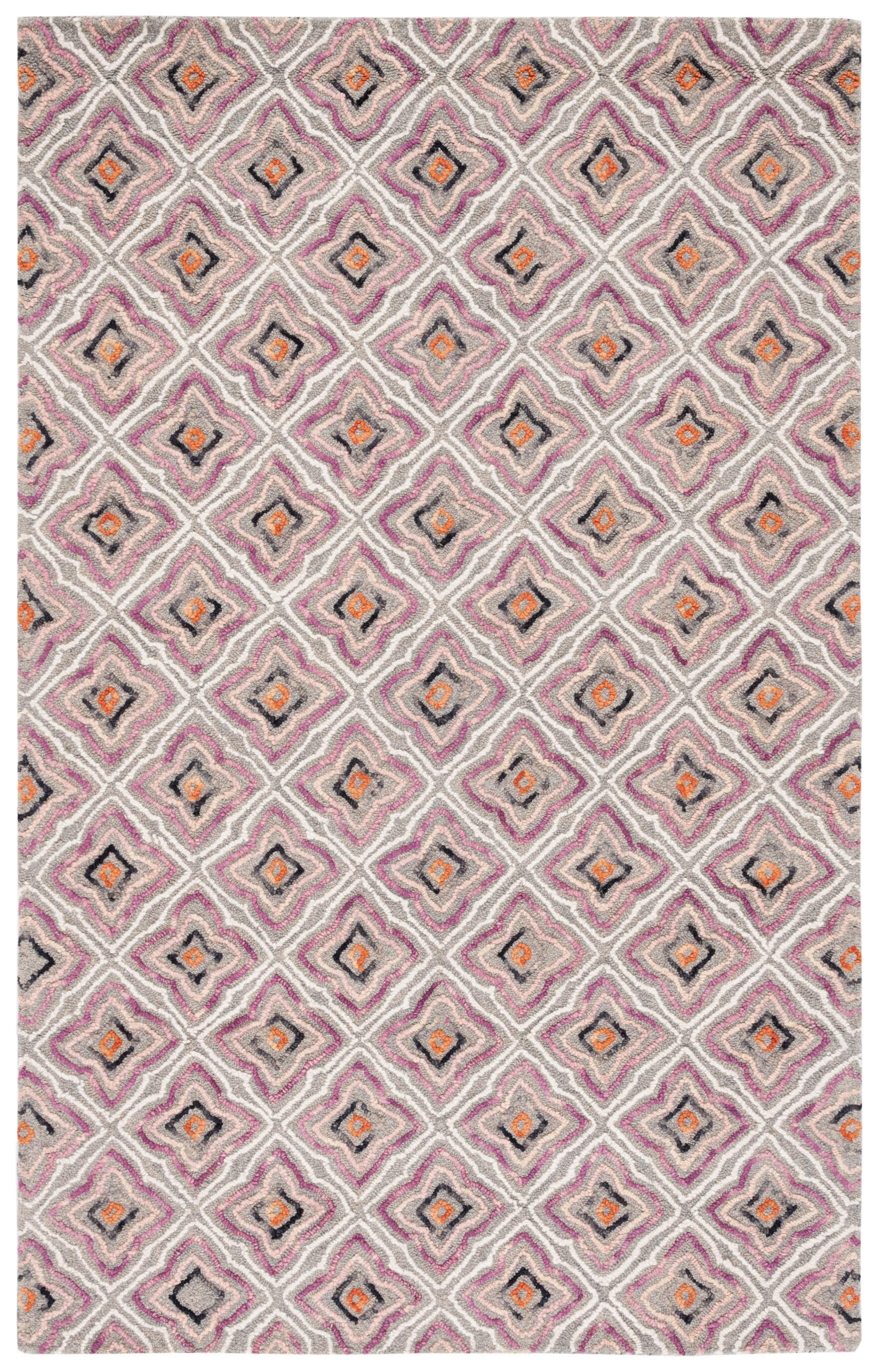 Trace TRC512 Hand Tufted Area Rug - Plum/Grey - 4'x6' - Safavieh.