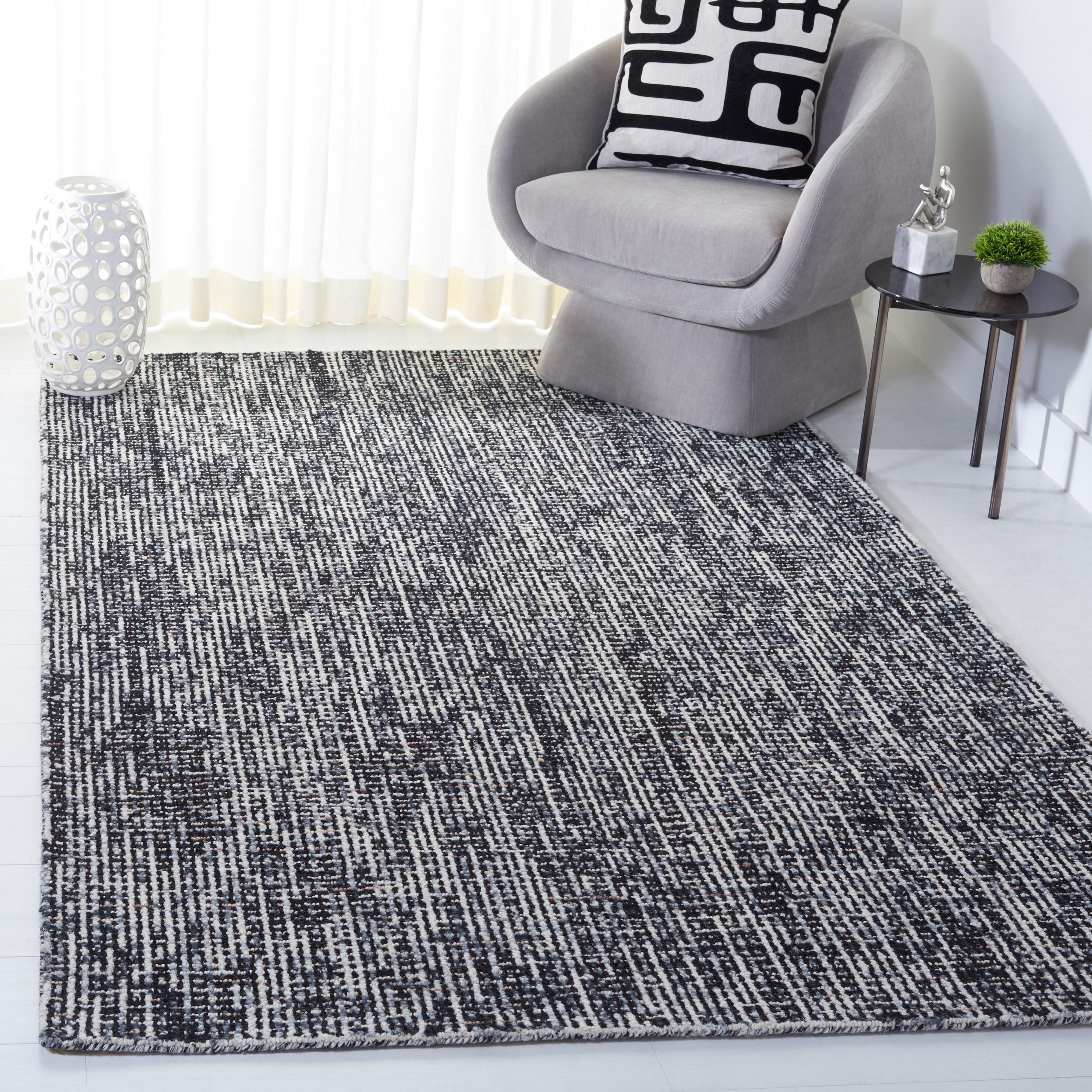 Abstract ABT468 Handmade Indoor Area Rug - Black/Grey - 8'x10' - Safavieh