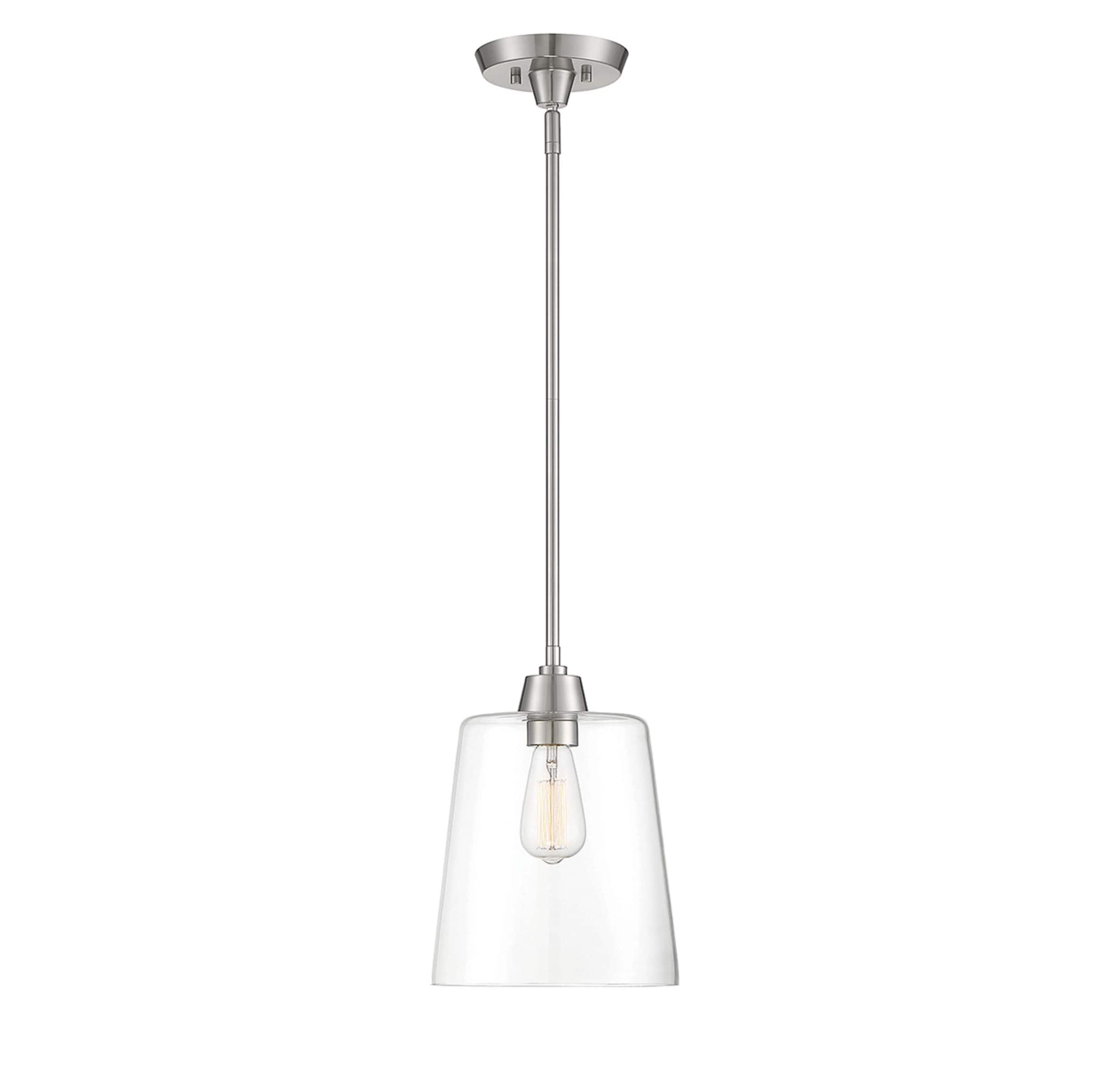 Templeton Brushed Nickel 11.5" Pendant Light with Clear Glass Shade