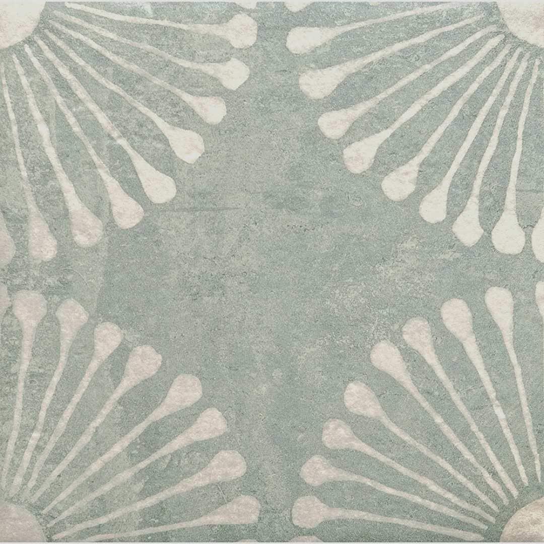The Tile Life Amanecer Verde Porcelain Encaustic Tile Sample - 8 x 8 in. - 1-Piece - Floor, Wall & Backsplash