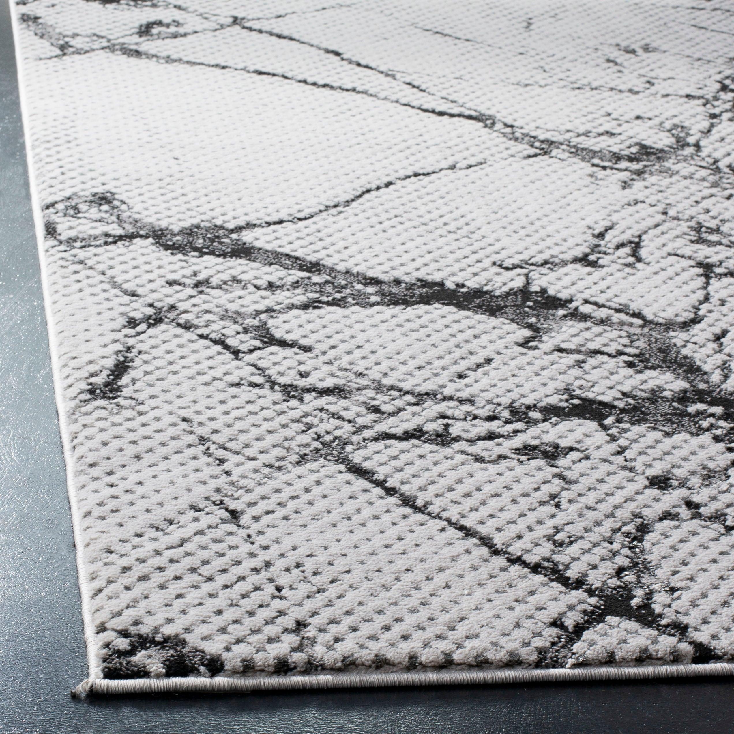 Lurex LUR187 Power Loomed Runner Rug - Grey/Black - 2'x8' - Safavieh