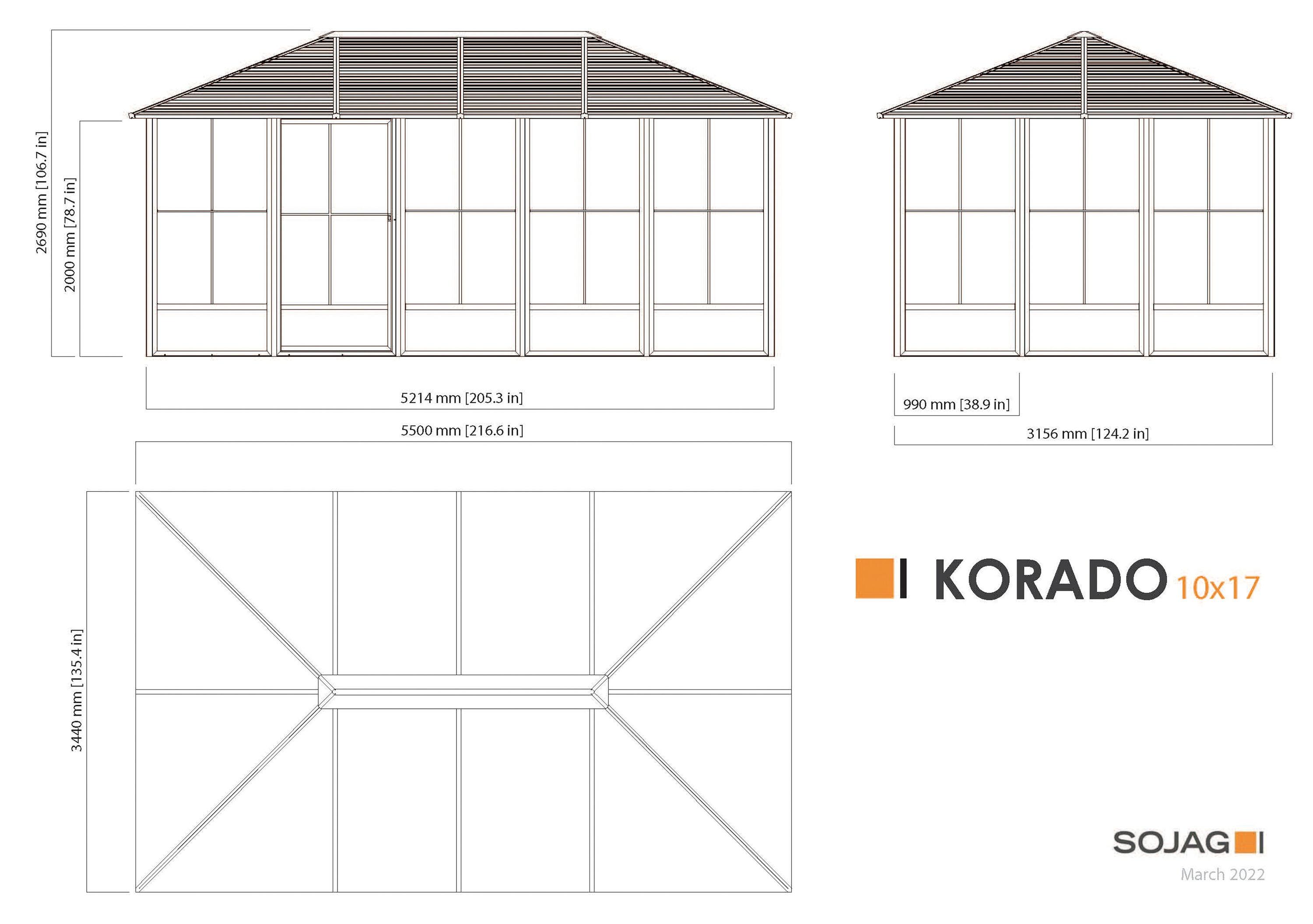 Sojag 10 Ft. W x 17 Ft. D Aluminum Patio Gazebo