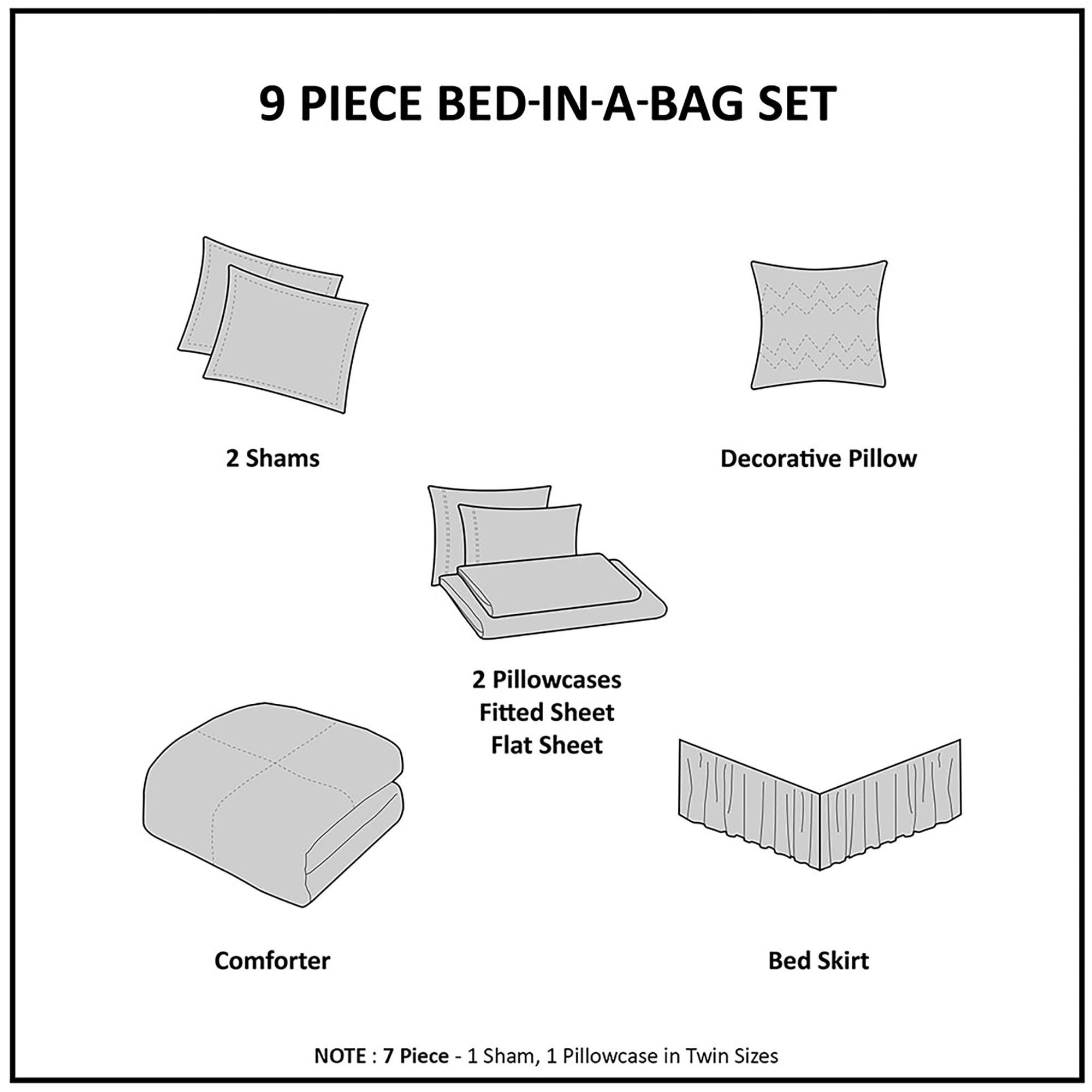 Estrin 9 PC Comforter Set with Cotton Bed Sheets