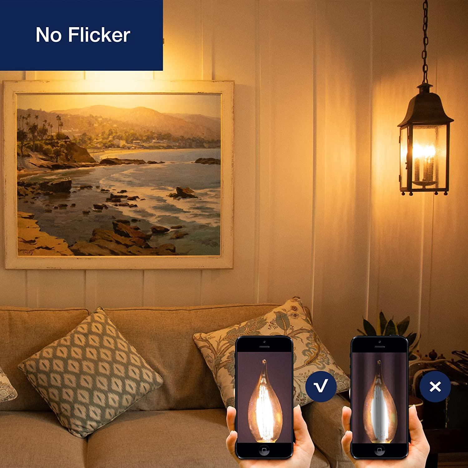 CA11E12 LED Chandelier Light Bulbs 40W Equivalent, Dimmable LED Candelabra Bulbs, 2200K 330LM