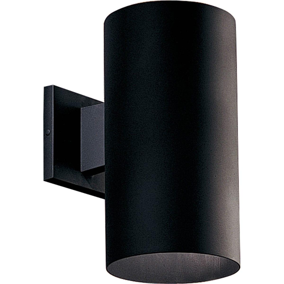 12" Black and Bronze Cylinder Outdoor Wall Light